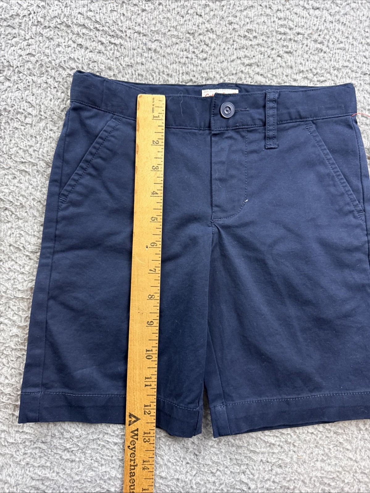 Cat & Jack Boys Youth 4 Blue Flat Front School Uniform Chino Shorts