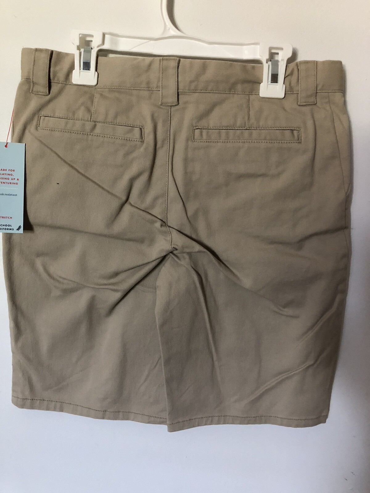 Boys Cat & Jack Khaki Uniform Shorts with Adjustable Waist Size 14