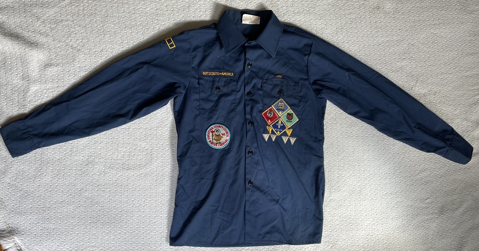 Vintage Boy Scouts of America Official Youth 16 Shirt Long Sleeve Button Down