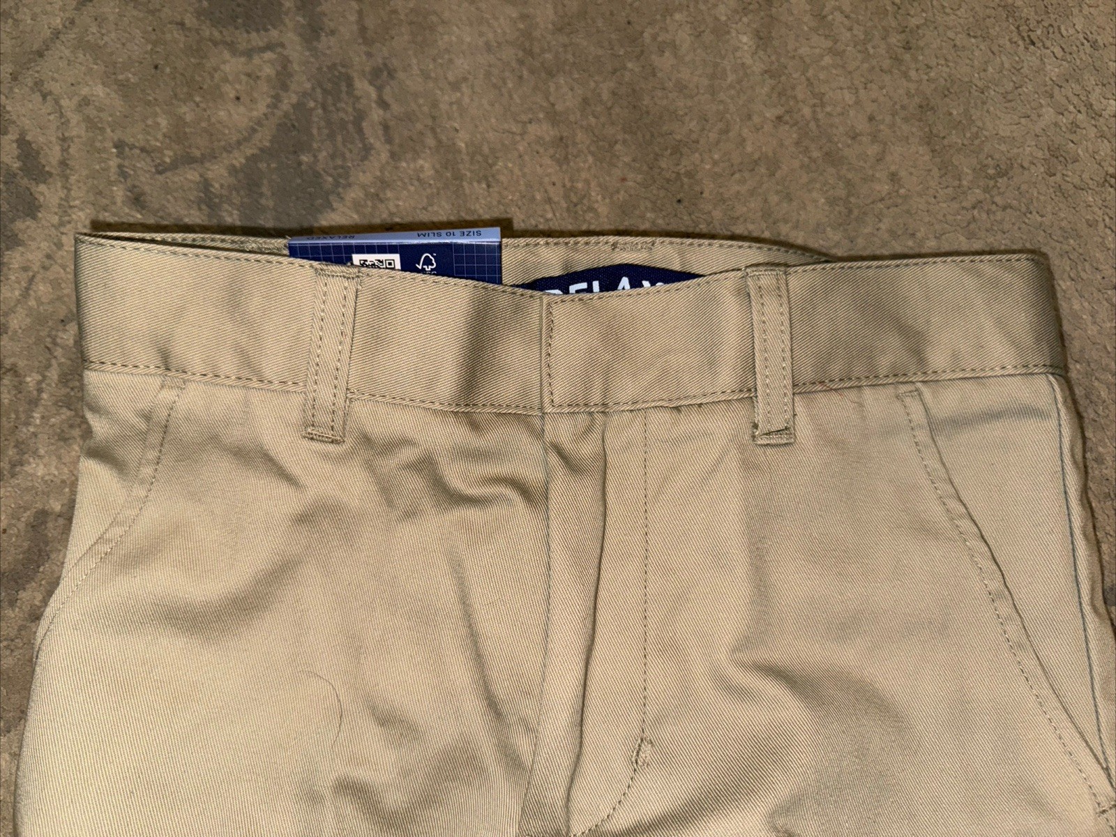 New French Toast Uniform Pants Youth Boys Sz 10 Slim Beige Adjustable Waist