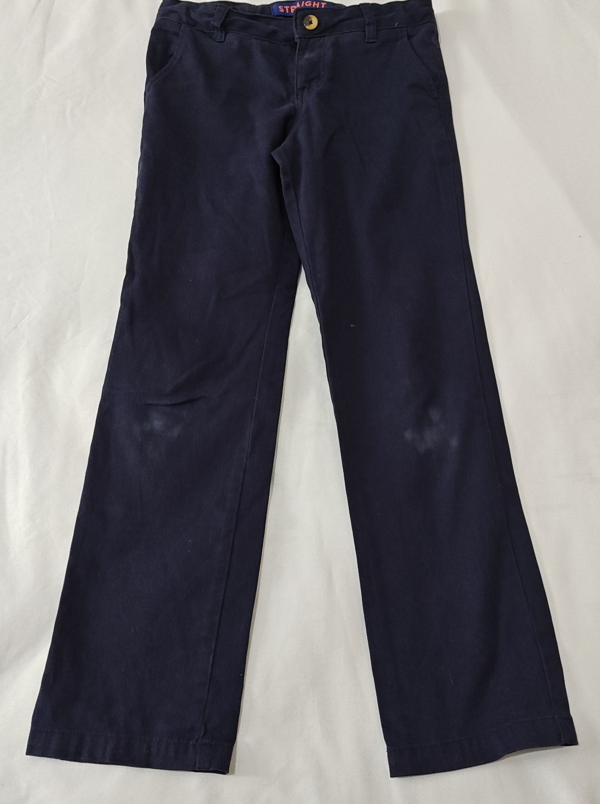 French Toast Double Knee Khaki Pants Boys Size 10 Navy Blue Straight 2-Pack