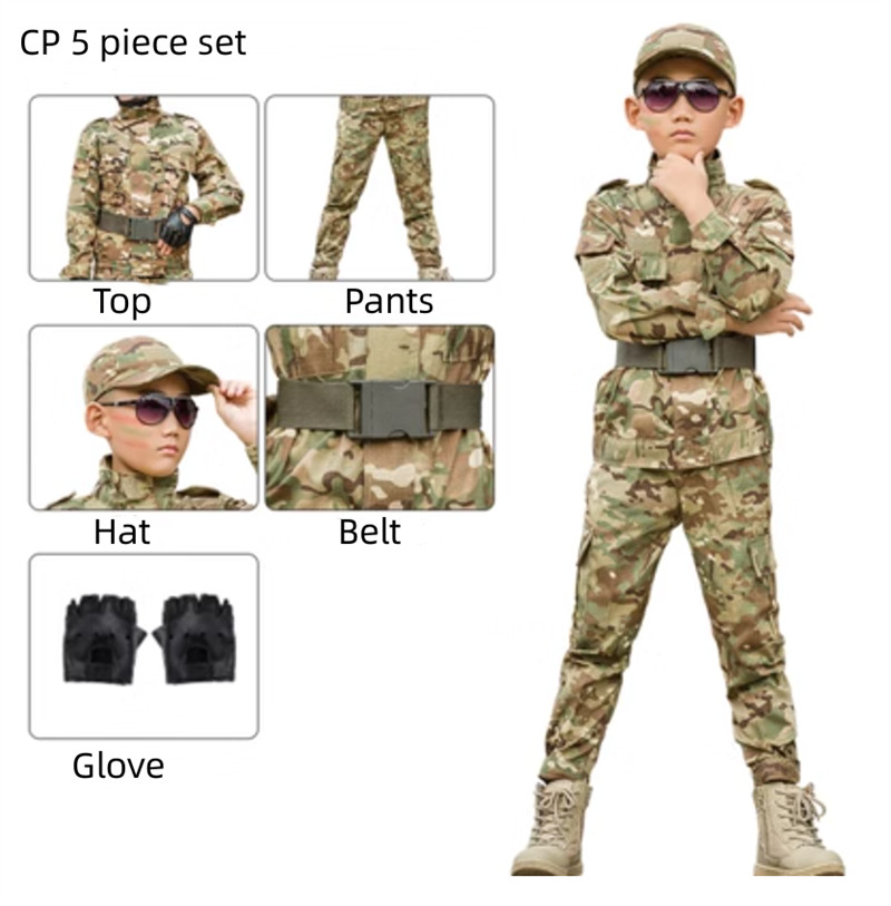 Children’s Camouflage Suit Special Forces Military Training Uniform with Helmet