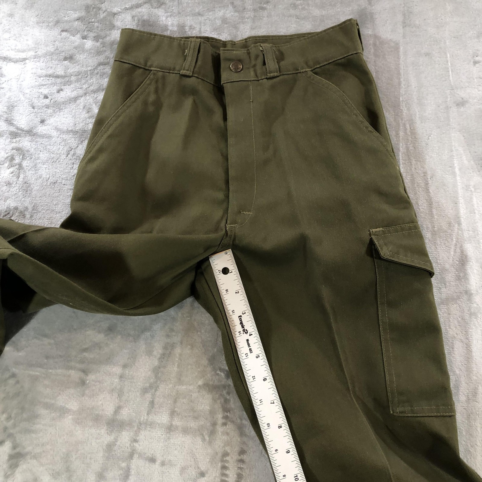 vtg Boy Scouts of America Pants Youth 26 Green Official Uniform Cargo Pockets