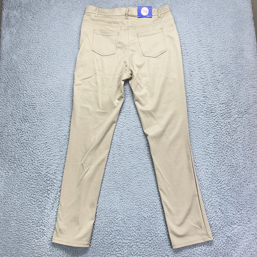 School Uniform Boys 11/12 Beige Khaki Pants Flat Front 34×31 NEW