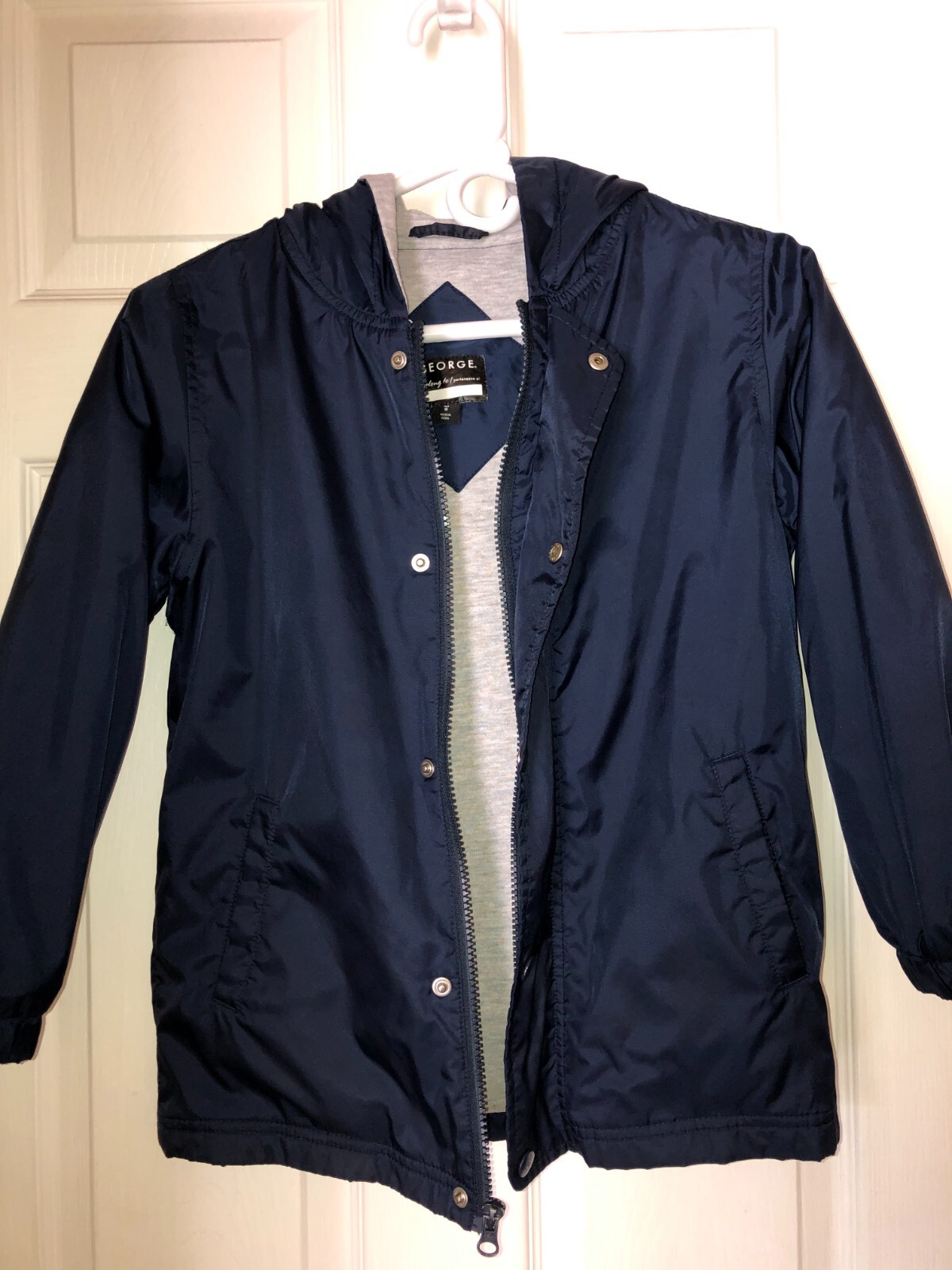 Boys Size 8 School Uniform Windbreaker Jacket George Zip & Button