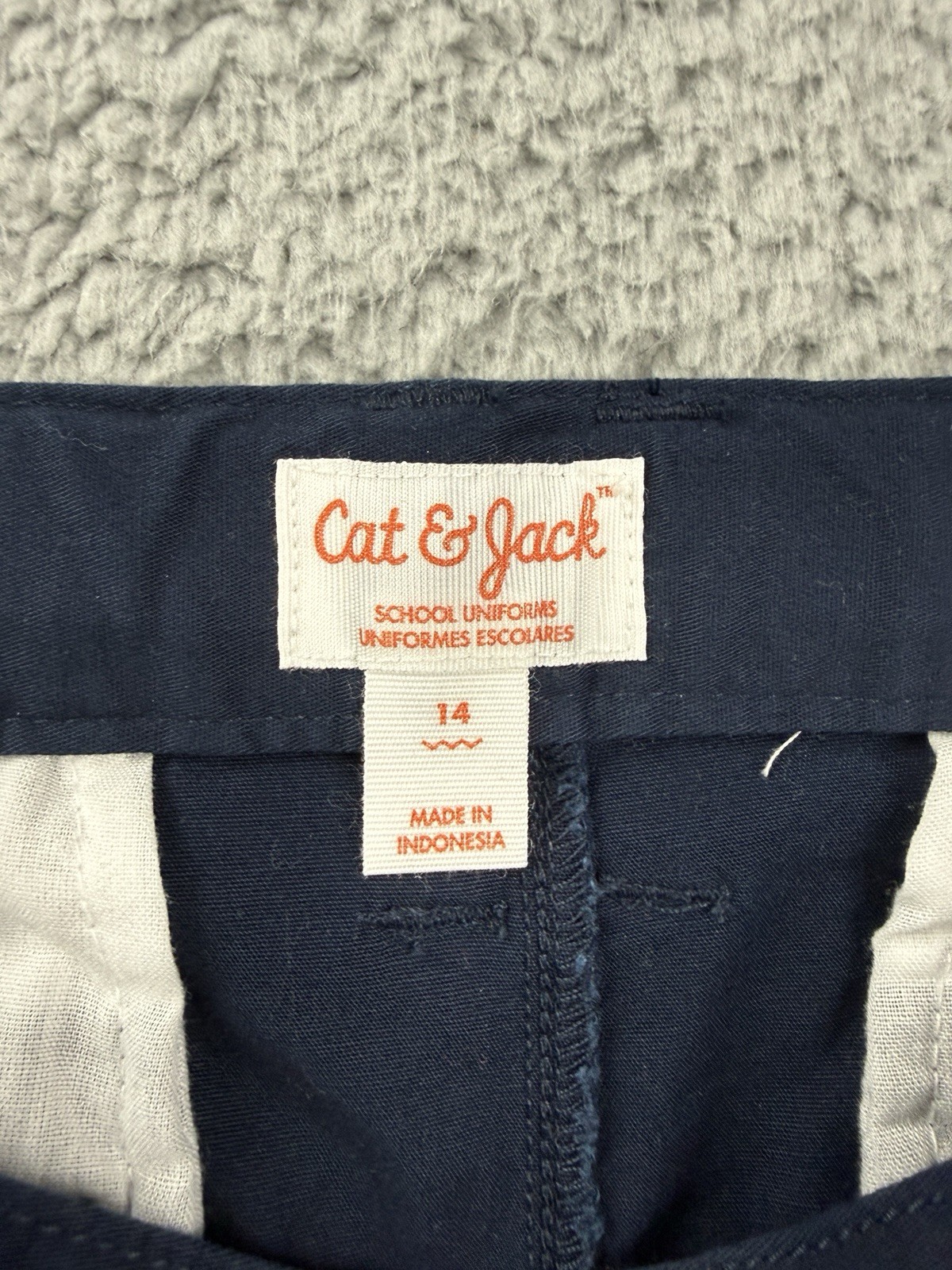 2x Cat & Jack Boys 14 Blue Flat Front School Uniform Chino Shorts