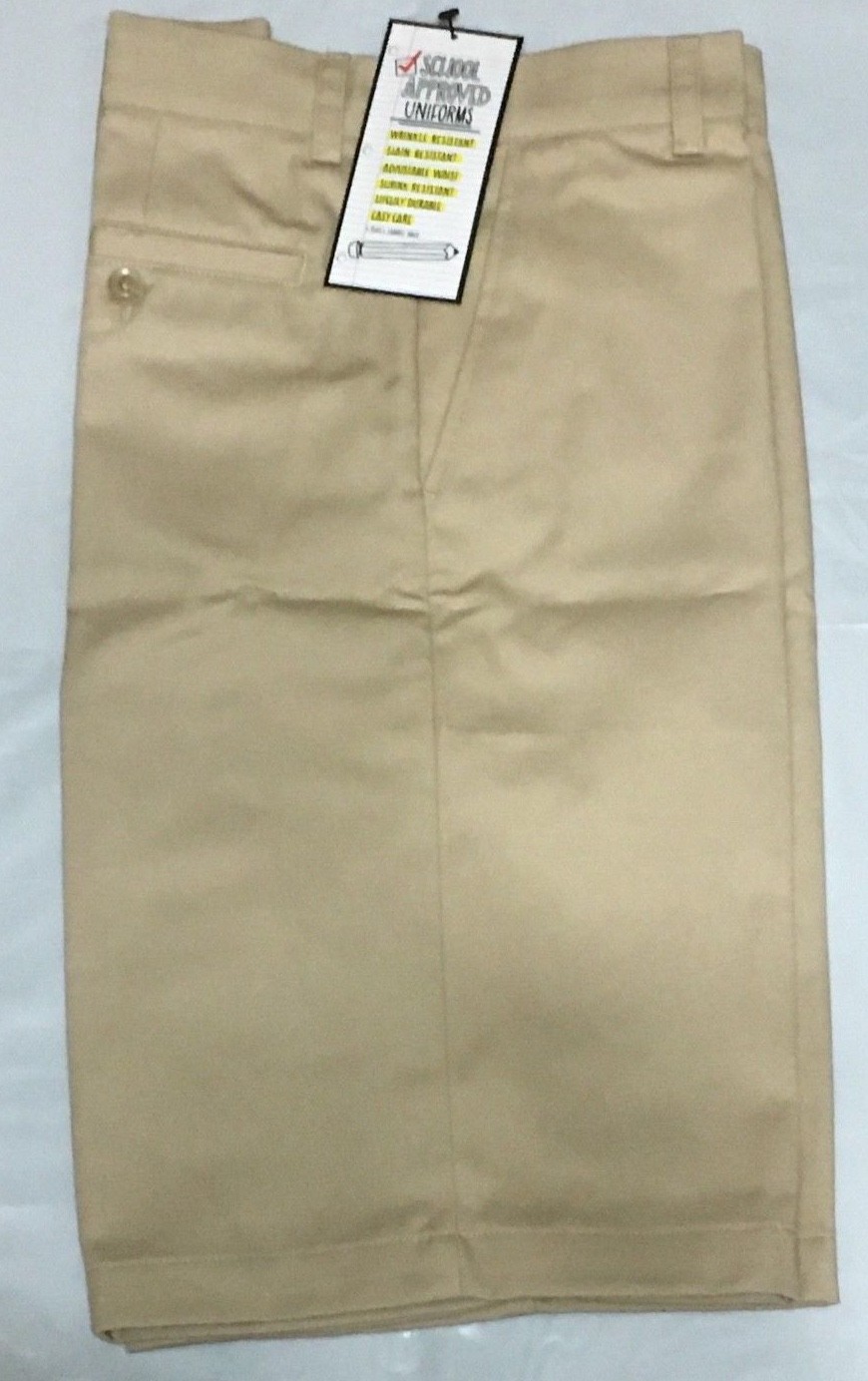 Slazenger School Uniform Boys Shorts, Stain Resistant Khaki, Size L,YBU401