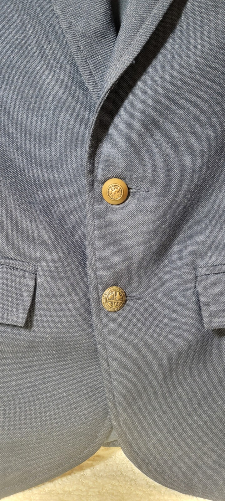 French Toast Boys Navy Blue Blazer Uniform Lined Size 6X/7 *Very Nice Condition*