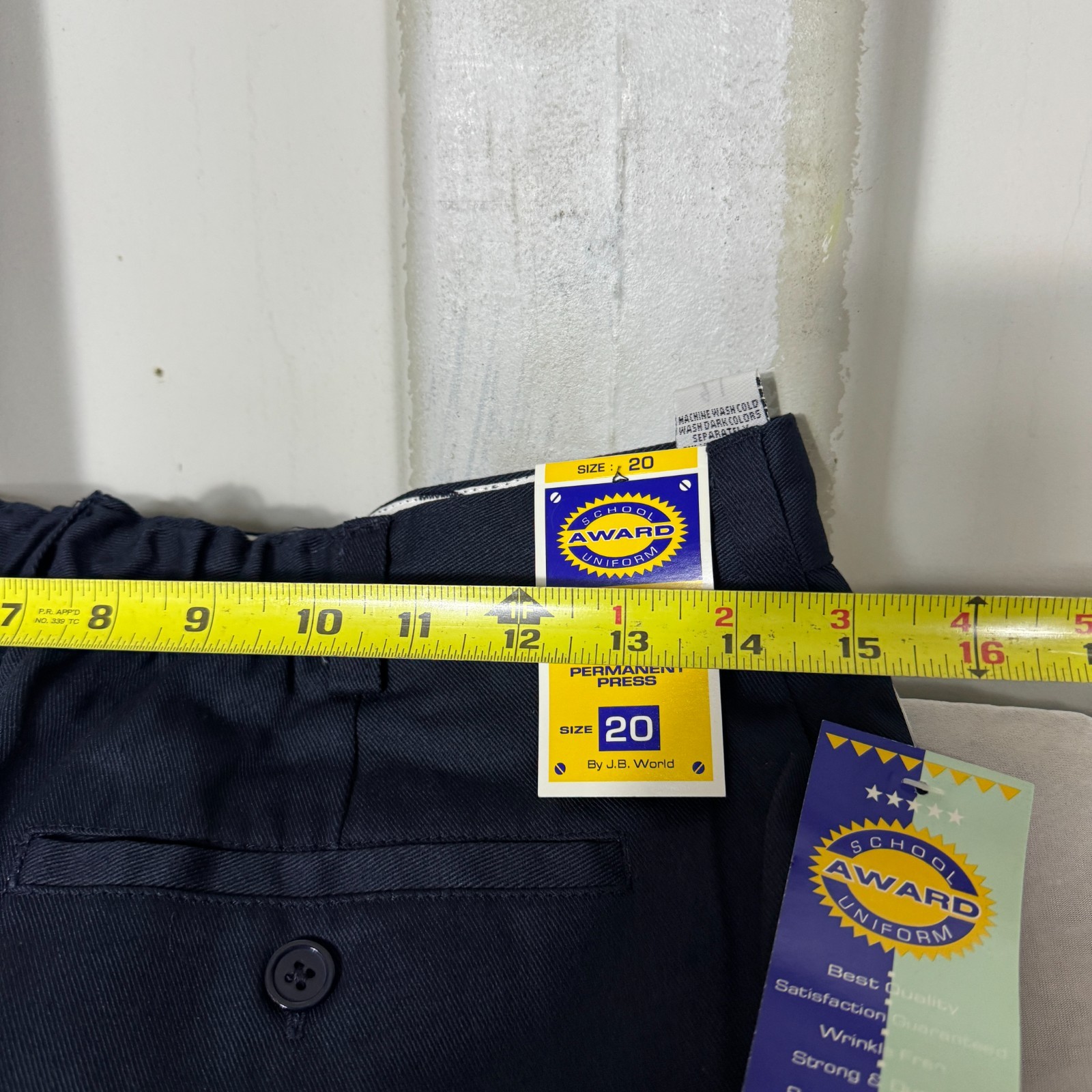 J.B. World Boys School Award Uniform Pants Blue Permanent Press Size 20 NWT
