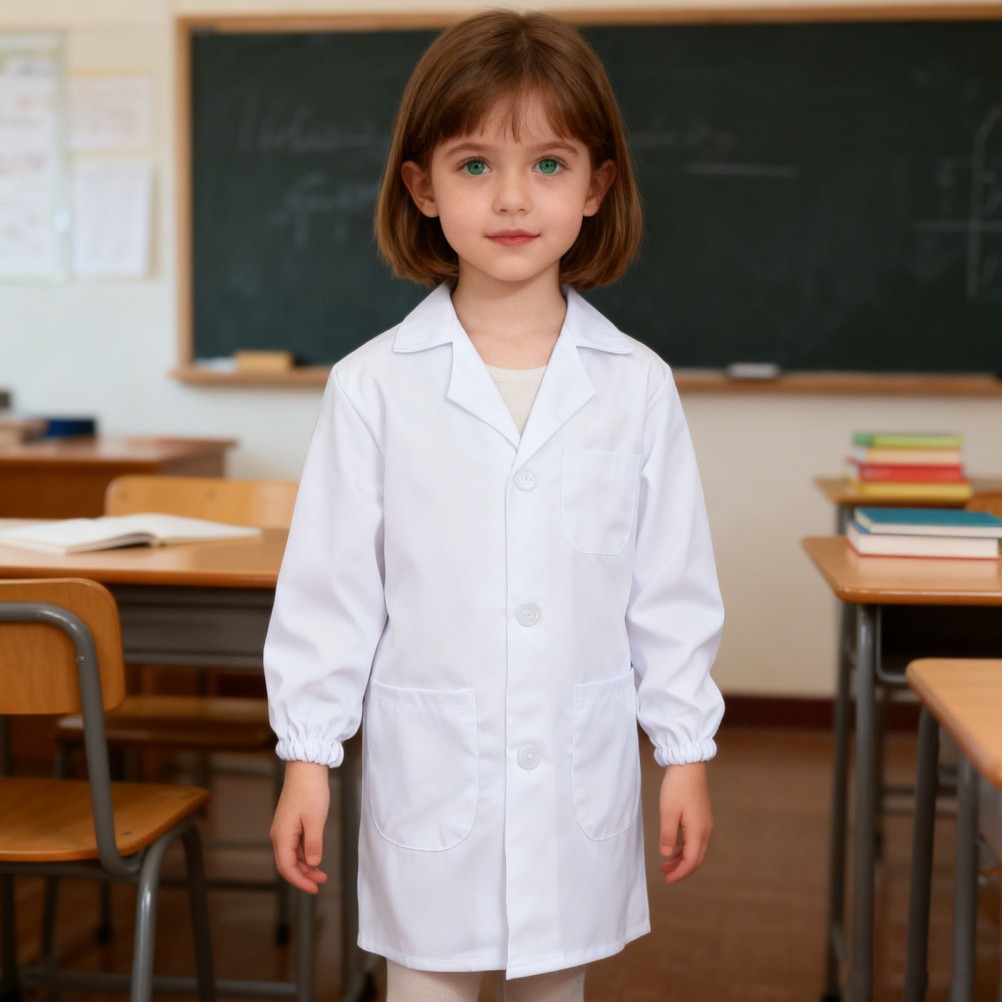 White Lab Coat Kids Scientist for Children’s Science Doctor Costume Girls