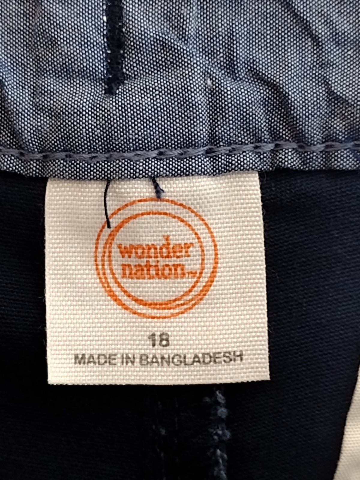 Wonder Nation Boys Youth Shorts Blue School Uniform Size 18
