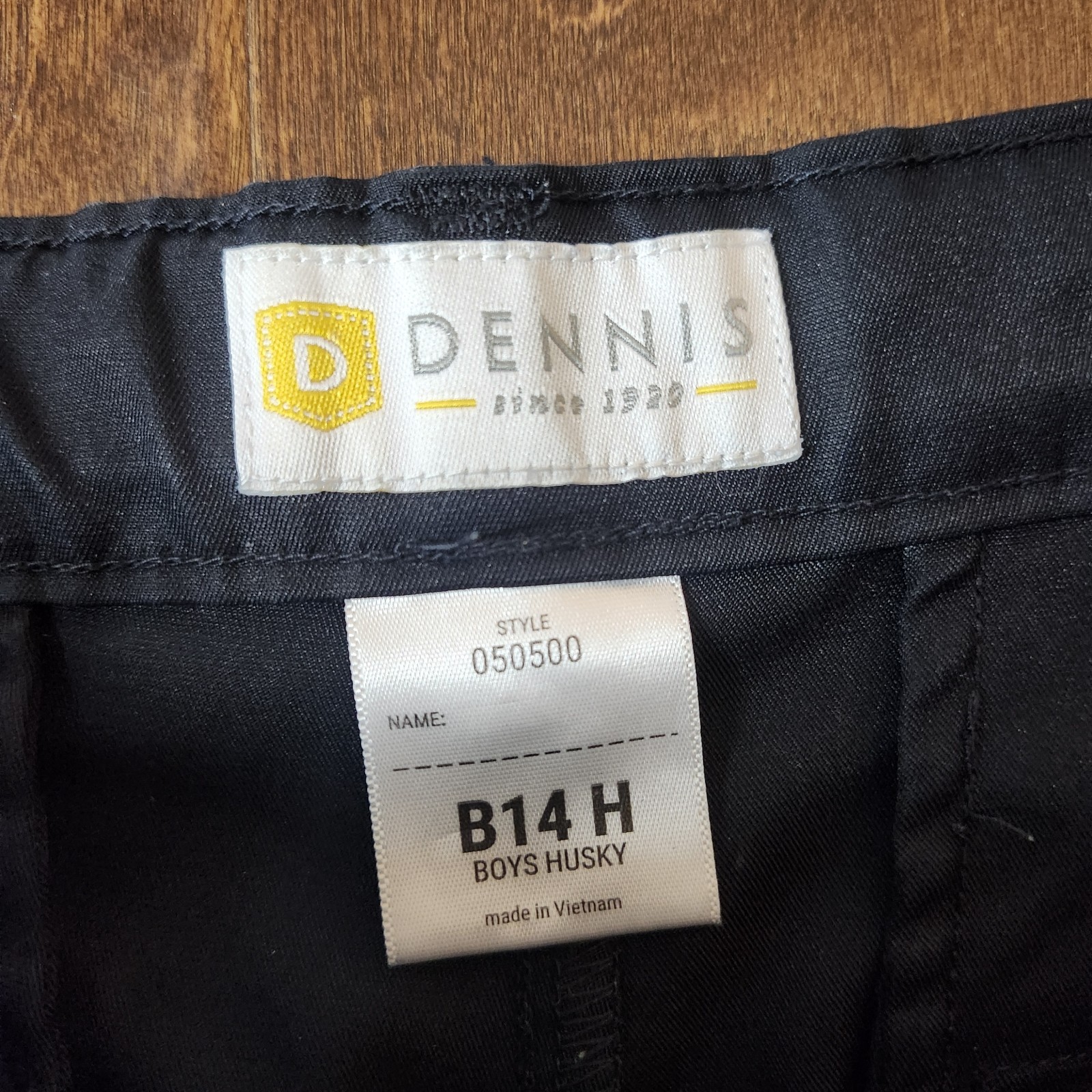 Dennis Boys 14 Husky Black Uniform Shorts Flat Front School Dress