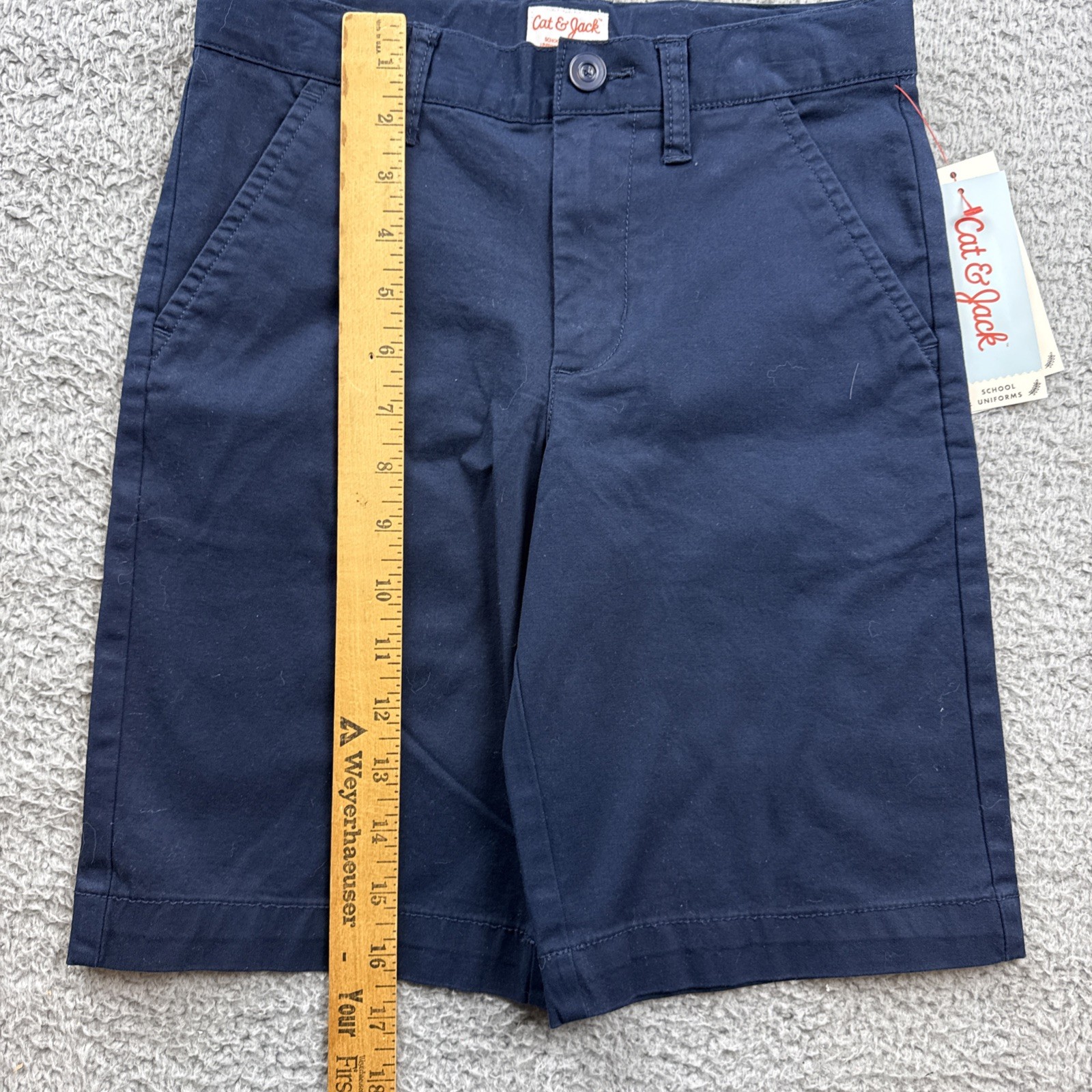 Cat & Jack Boys Youth 8 Blue Flat Front School Uniform Chino Shorts