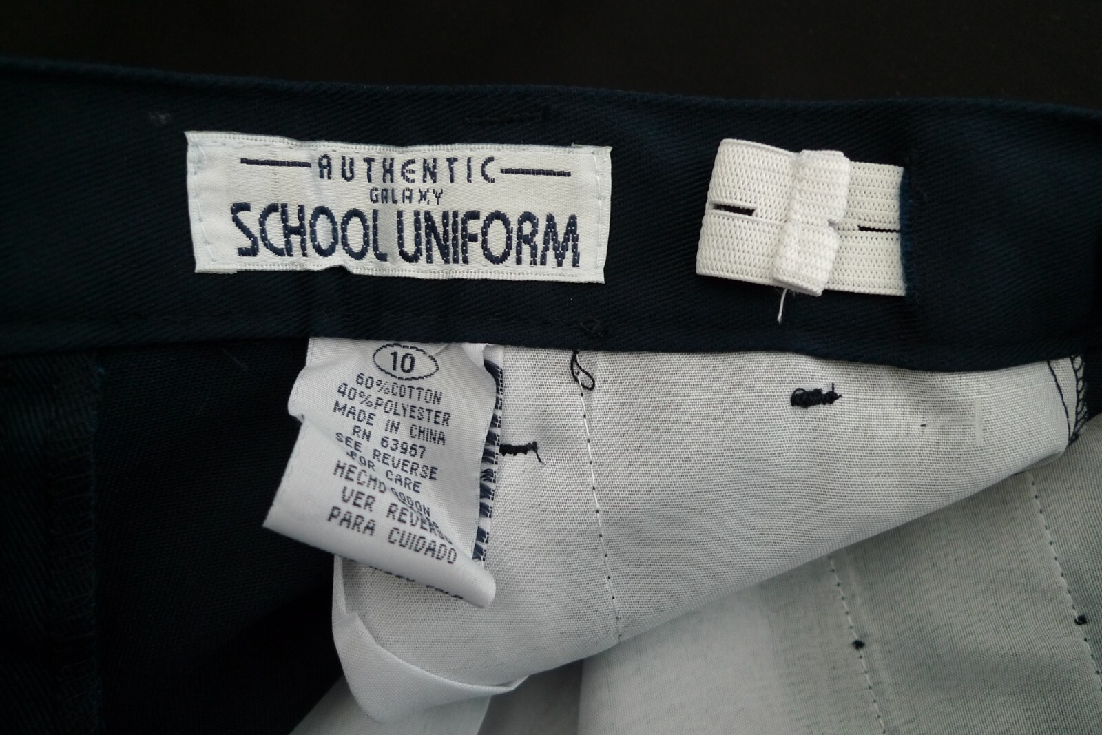 AUTHENTIC GALAXY SCHOOL UNIFORM SHORTS NAVY BLUE ADJUSTABLE SIZE 10 NEW W/ TAGS
