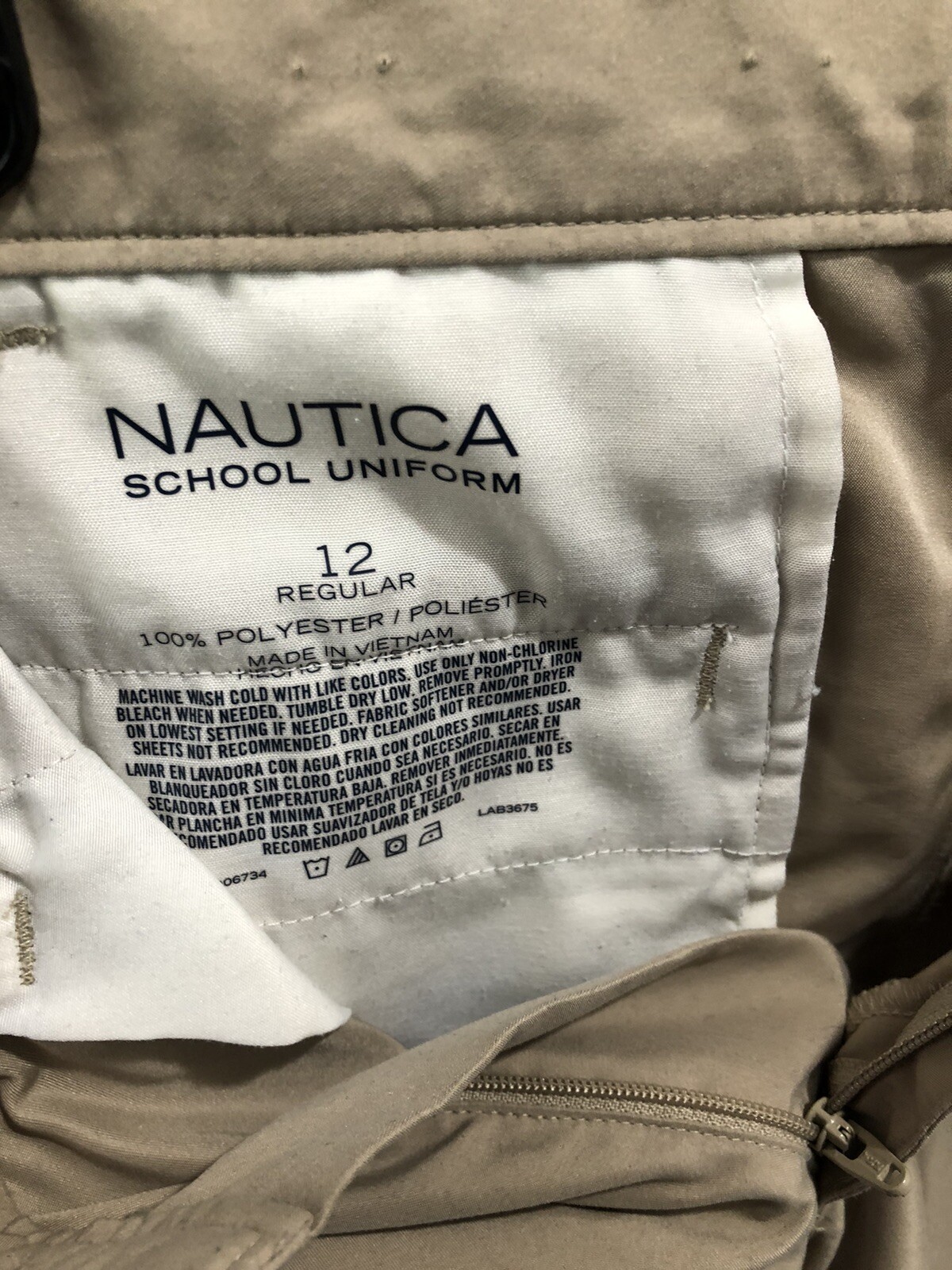 Nautica School Uniform Shorts Khaki Boys 12 Regular With Adjustable Waist