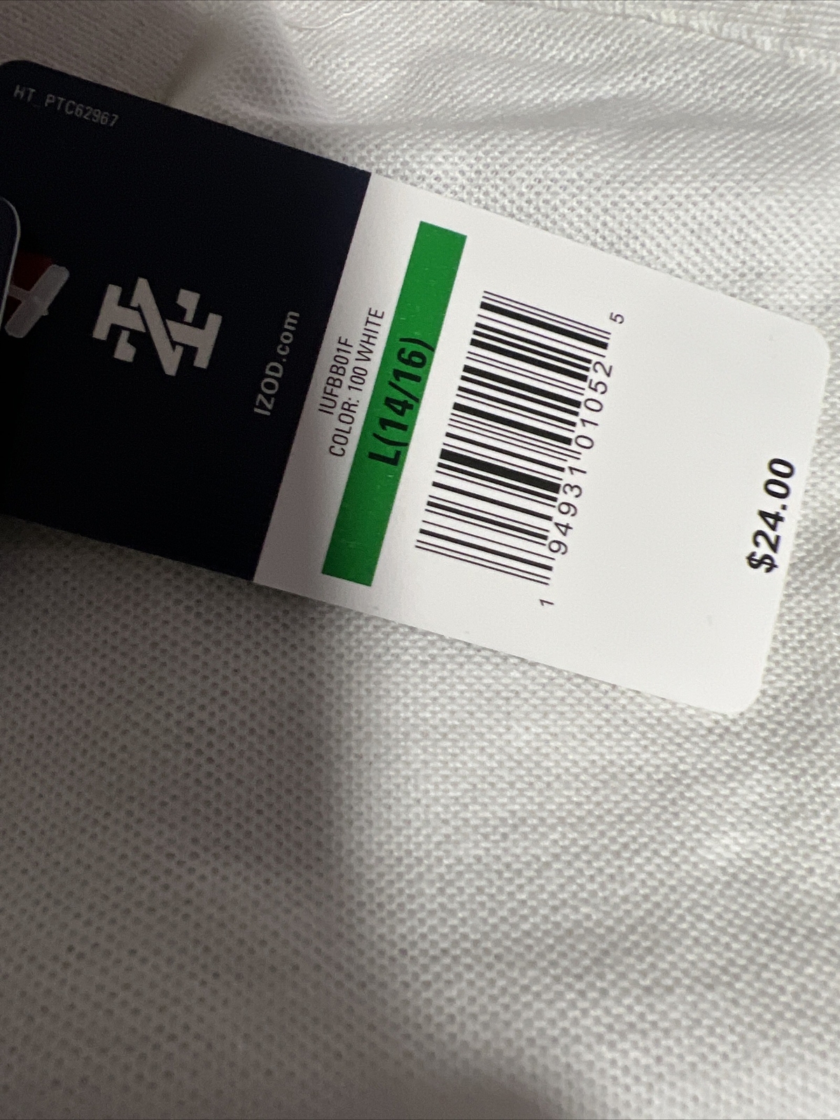 New Boys Youth Large Izod Polo Shirt White- School Uniform Large