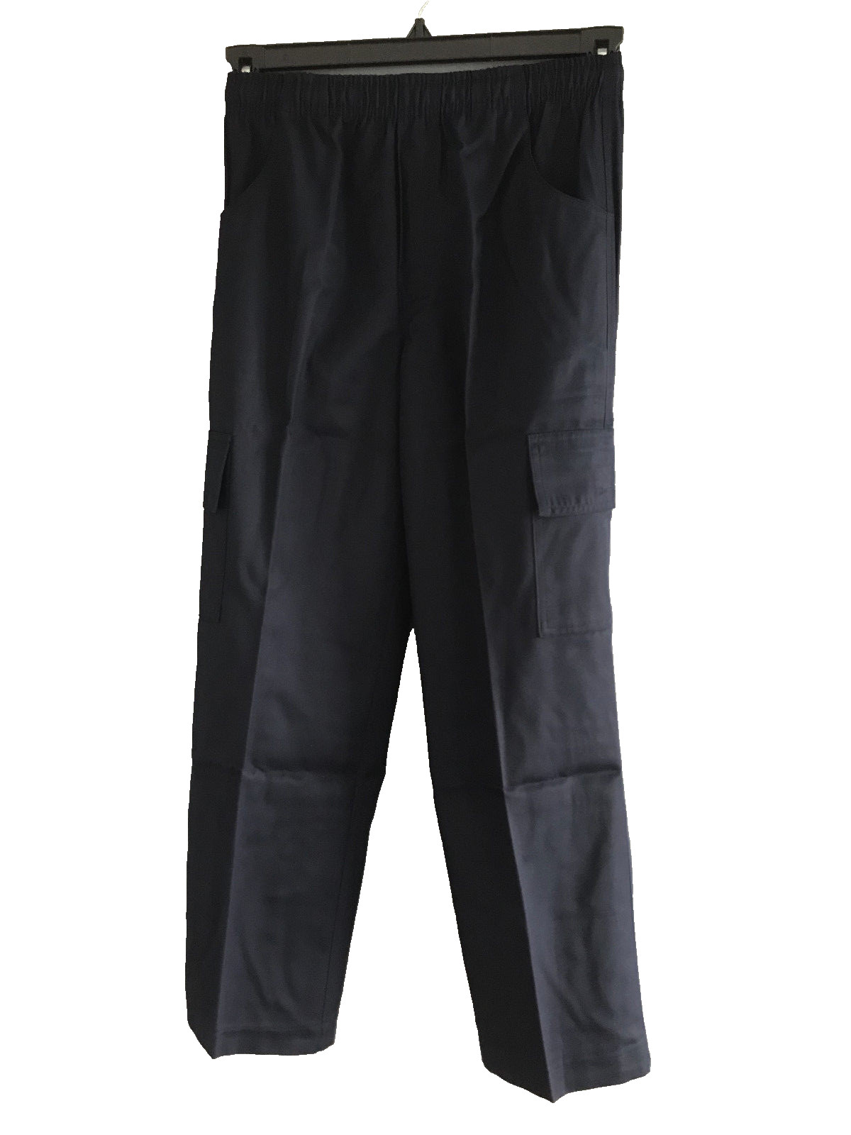 BNWT Mens Sz Small Navy Blue Elastic Waist Cargo Side Pocket Pants Trousers