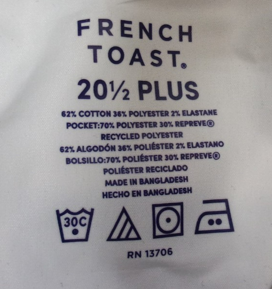 NEW DESIGNER FRENCH TOAST STRAIGHT SCHOOL UNIFORM BLACK PANTS SIZE 20 1/2 PLUS
