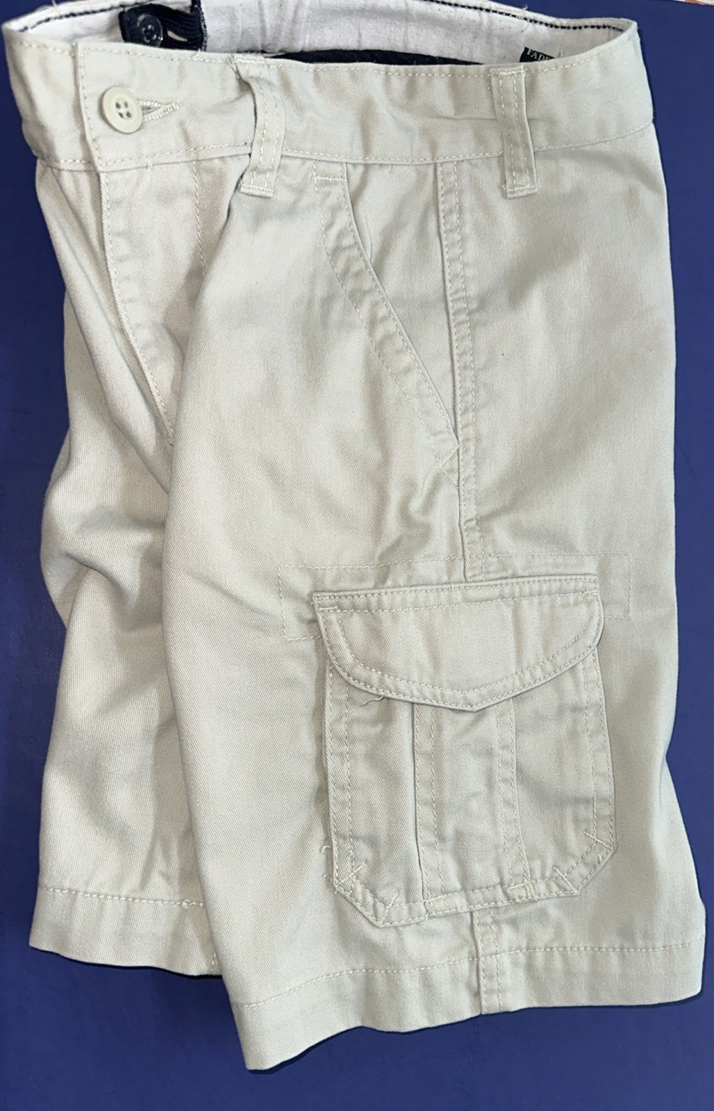 ‘FADED GLORY’ BOYS’ SIZE 5 BEIGE CARGO SHORTS W/ ADJ WAIST