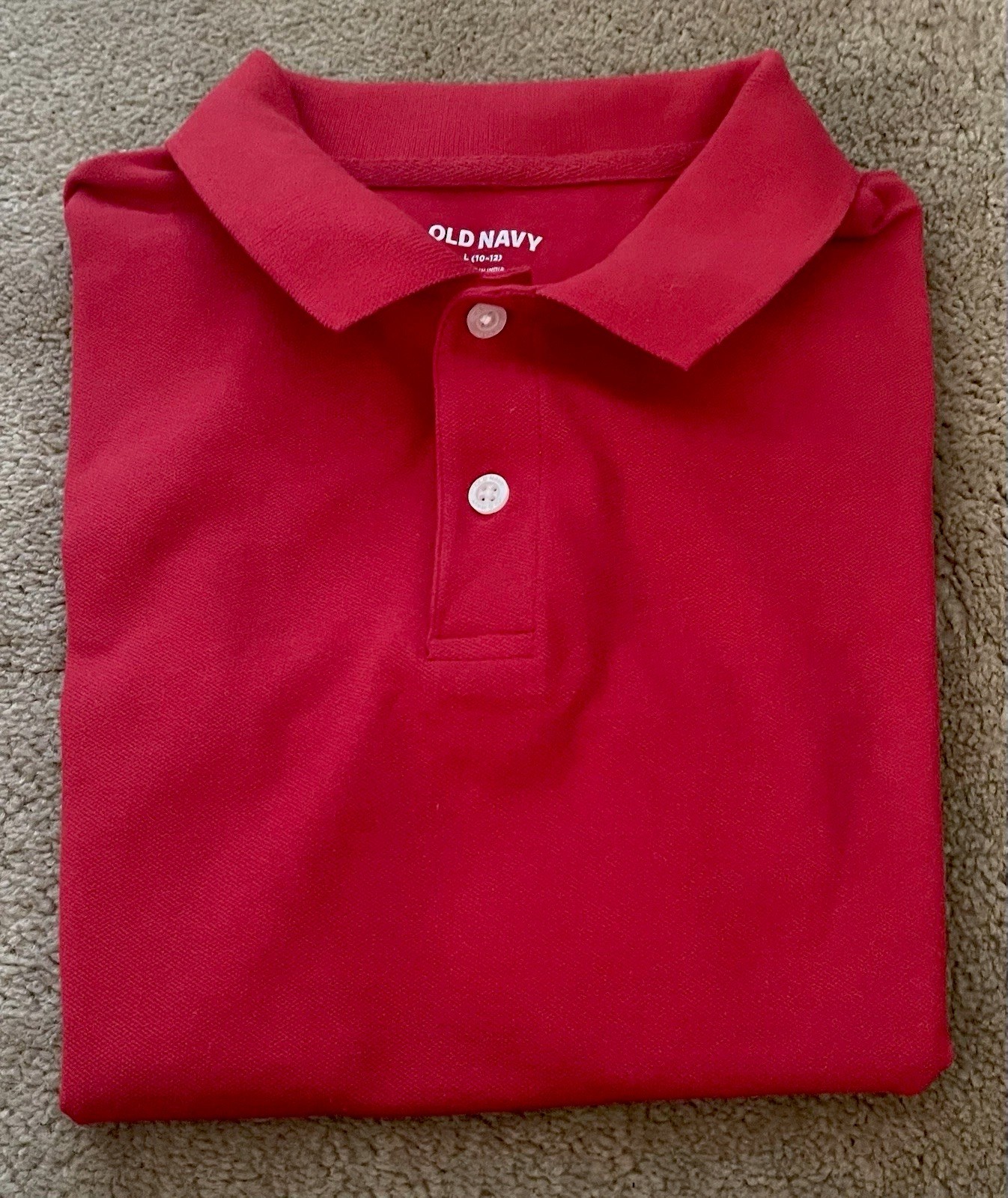 Old Navy Polo Shirt Boy’s Red Large Sz. 10-12 School Uniform, New Without Tags.