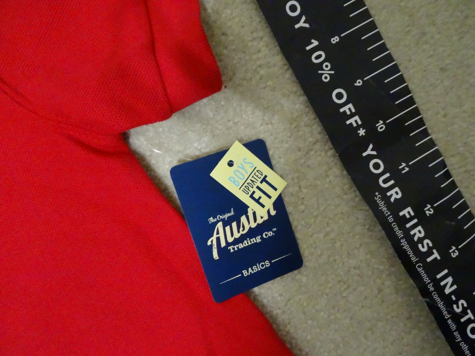 Austin Trading Co. Boys School Uniform Red Polo Shirt-Smoke/Pet-free-XS 6/7-NWT