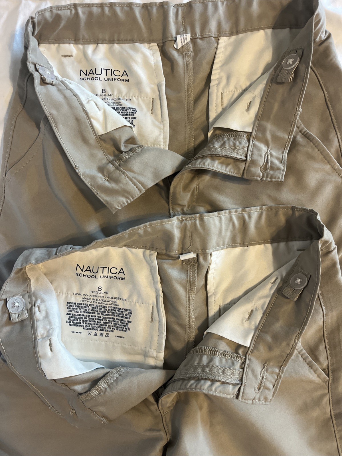 Lot Of 4 Nautica & Place Boys School Uniform Khaki Shorts Size 8 Preppy