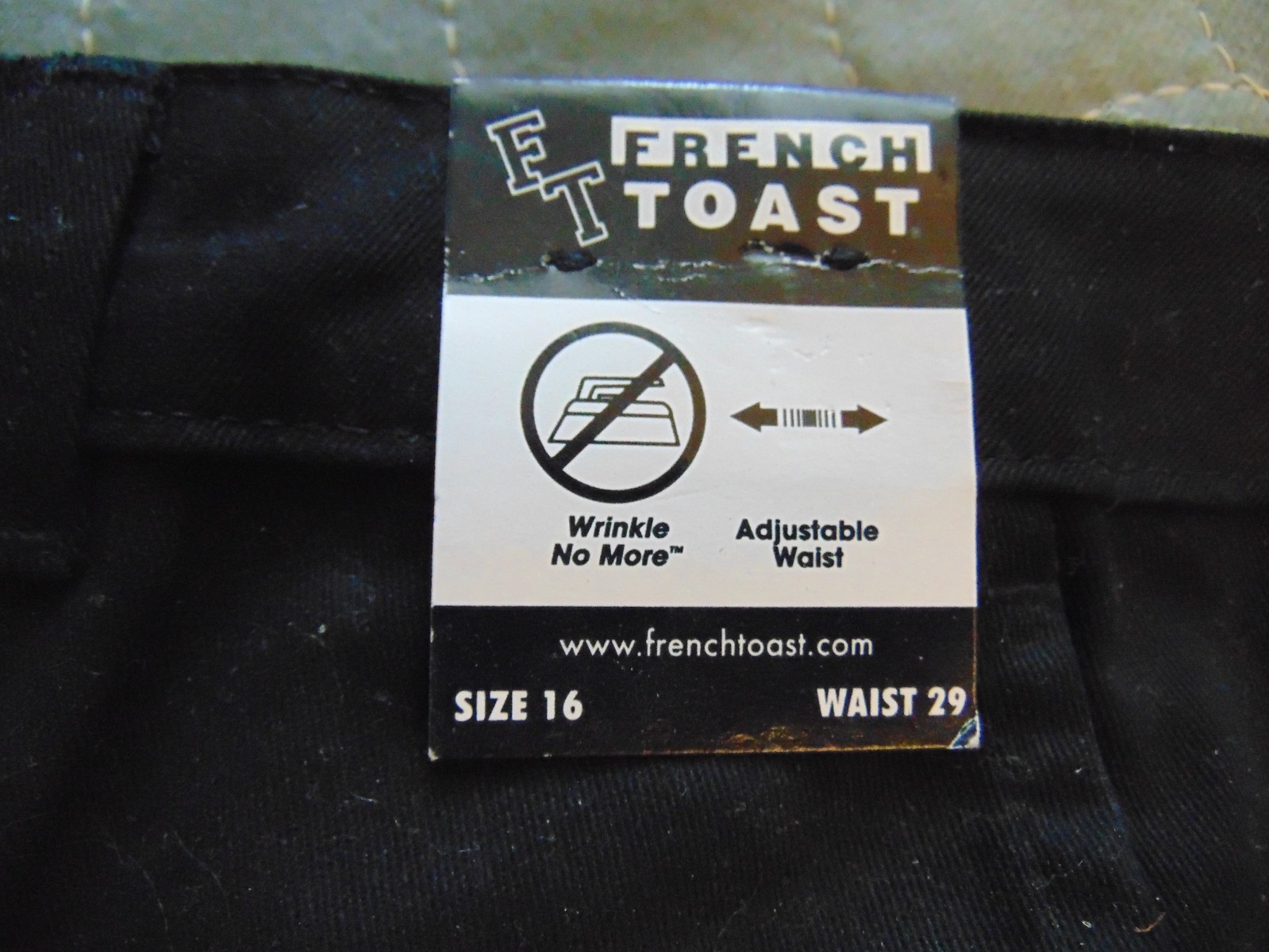 French Toast Boys Uniform Straight Fit Adjustable Waist Pants black 16