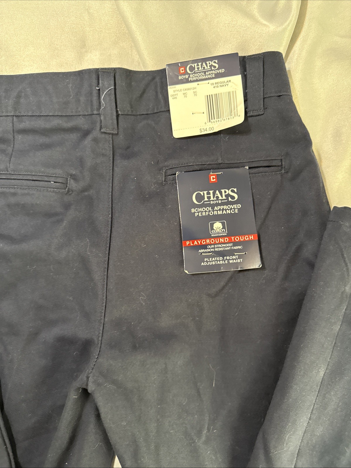 Chaps NWT Boys’ School Approved Blue Pleated Front Pants Size 10 (25×25”)