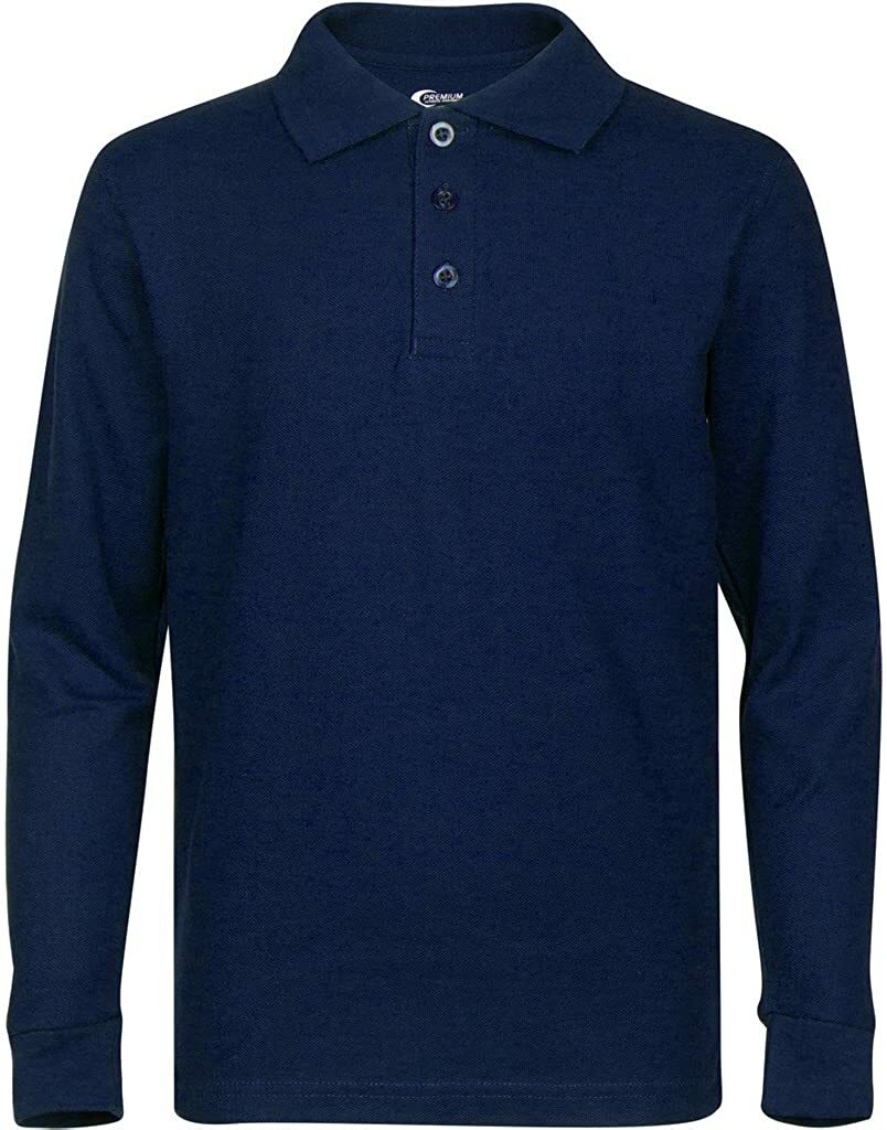 Premium Boy’s Long Sleeve Polo Shirts with Stain Guard Polo Shirts for Boy’s