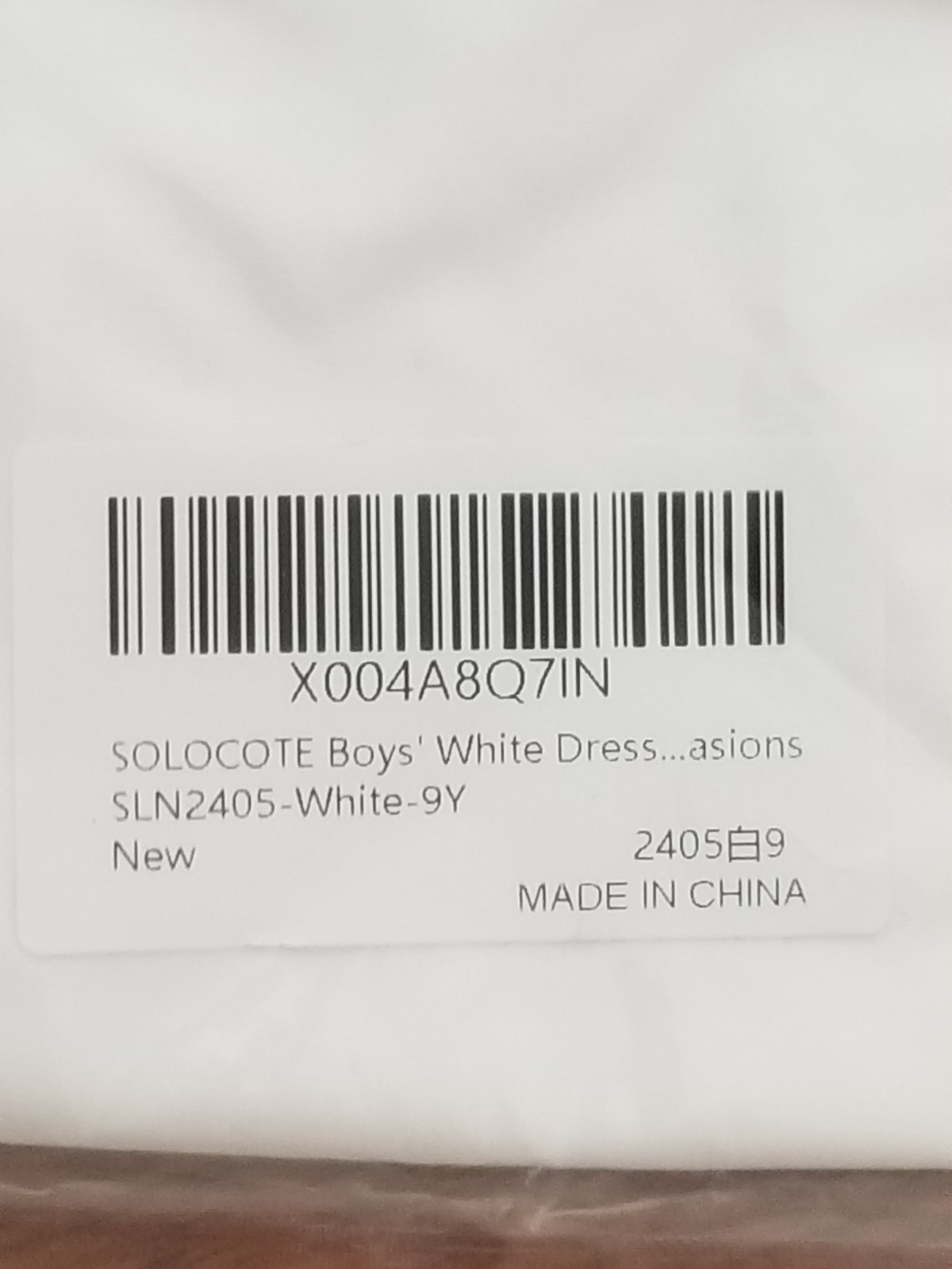 SOLOCOTE Boys White Dress Shirt Long Sleeve Uniform Blouse Formal Size 9Y New