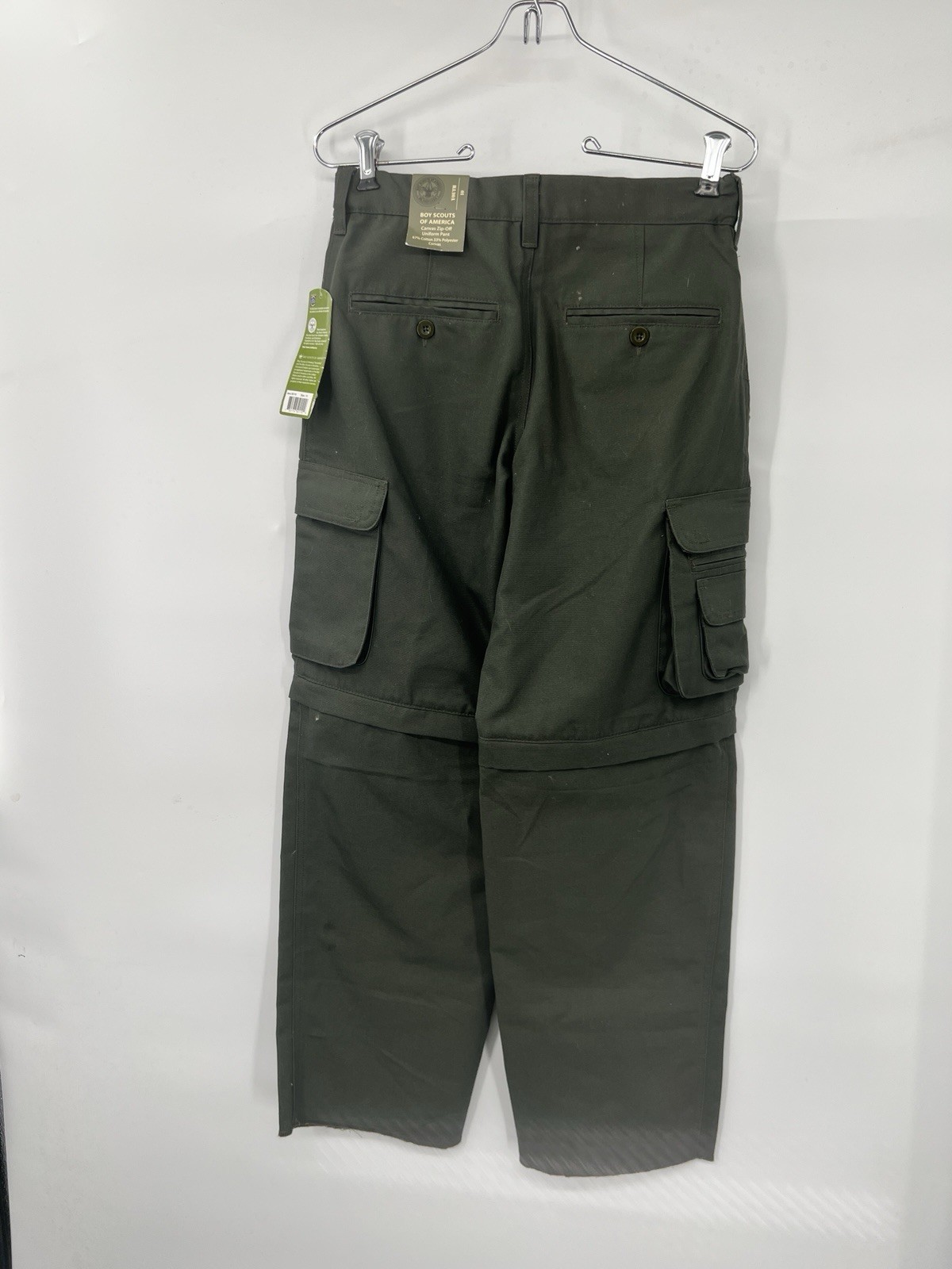 Boy Scouts of America Convertible Canvas Cargo Pants Shorts Youth SZ 10 green