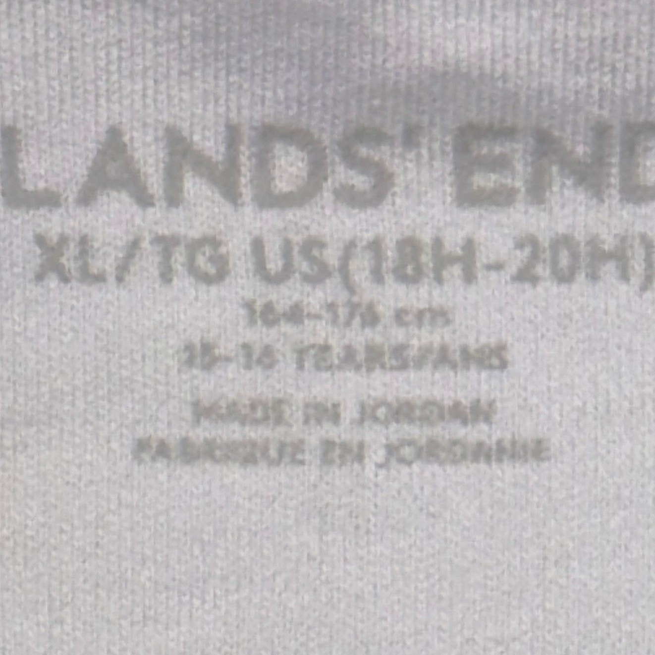 Lands’ End Polo Shirt Kids XL 18-20 White Short Sleeve Cotton School Uniform