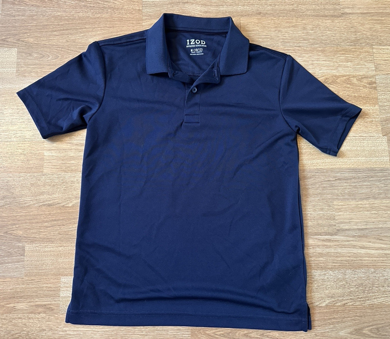 Lot of 2 IZOD Green & Navy Polo School Uniform Performance Shirts – Size M 10/12