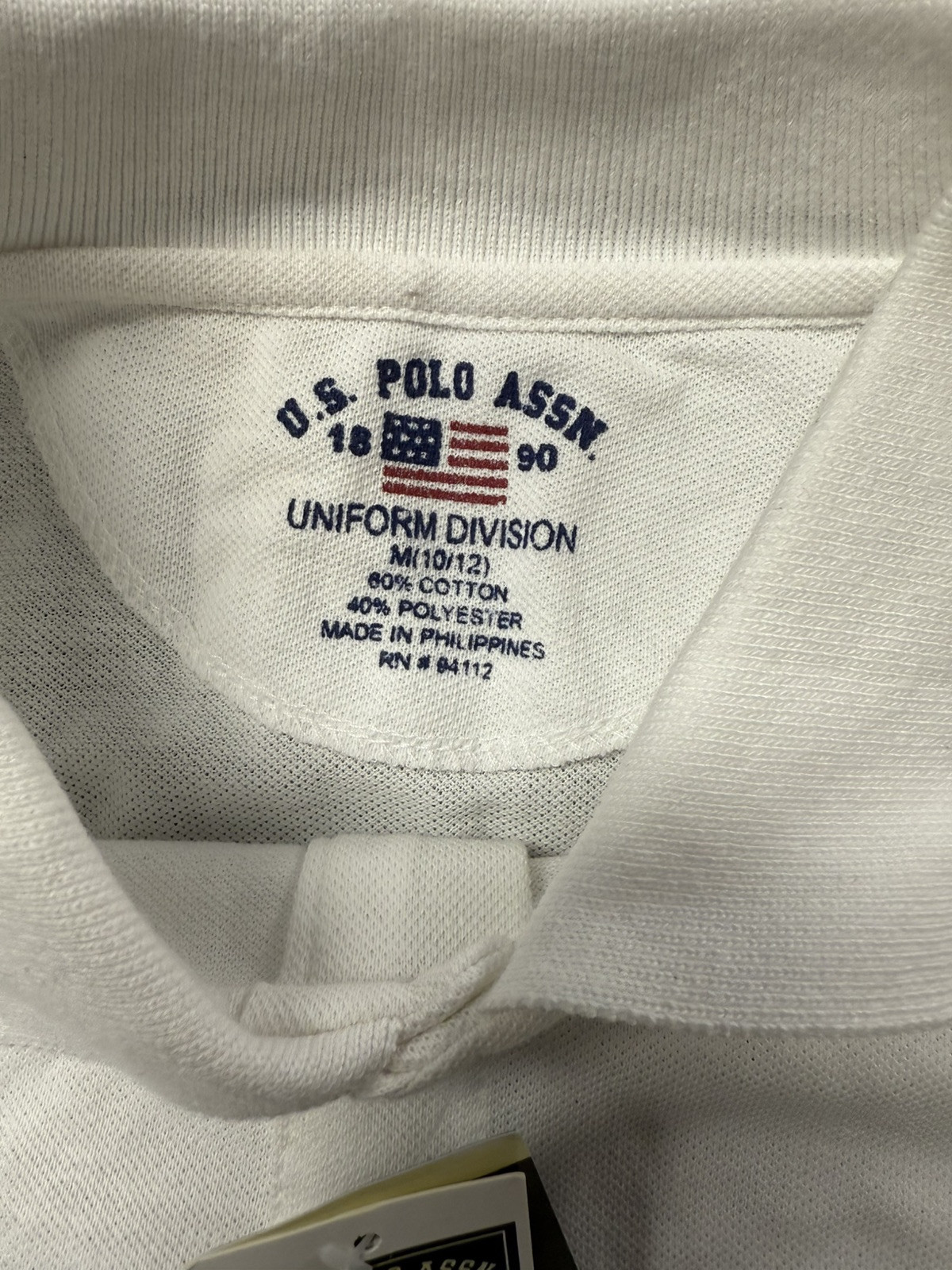 U.S. POLO ASSN Uniform Division White Shirt Boys M(10-12) NWT See Photos