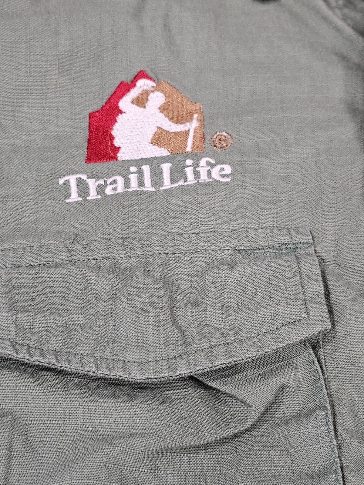 Trail Life USA Youth Official Uniform Shirt SS Green Ripstop Size LG YS Flag Euc