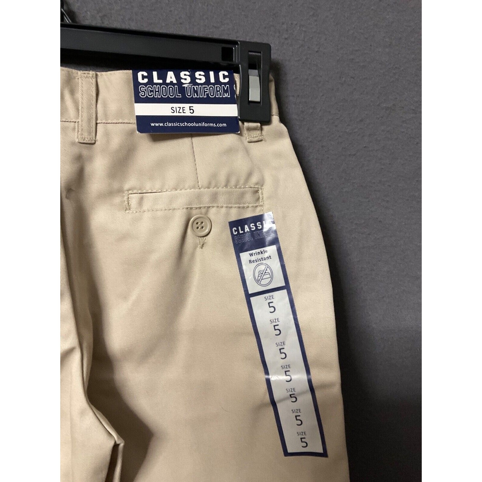 Classic School Uniform Shorts Boys 5 Khaki Chino Adjustable Waist NWT