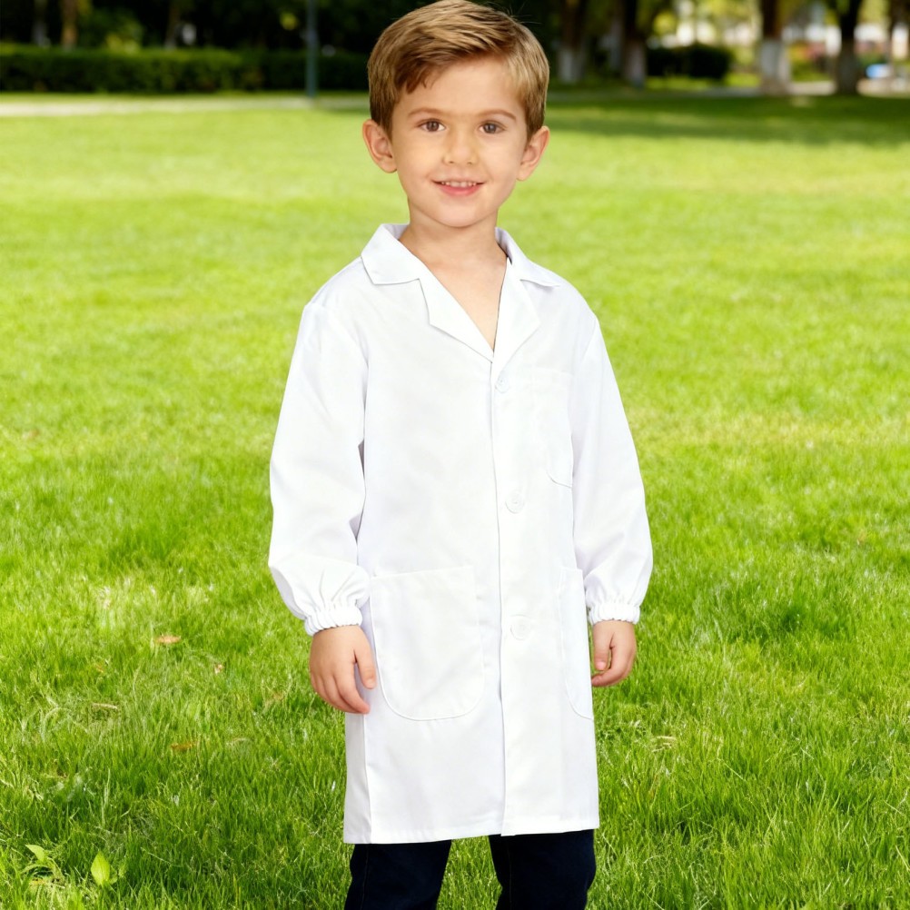 Child’s White Lab Coat Halloween Kids Costume Doctor Outfit Children Scientist