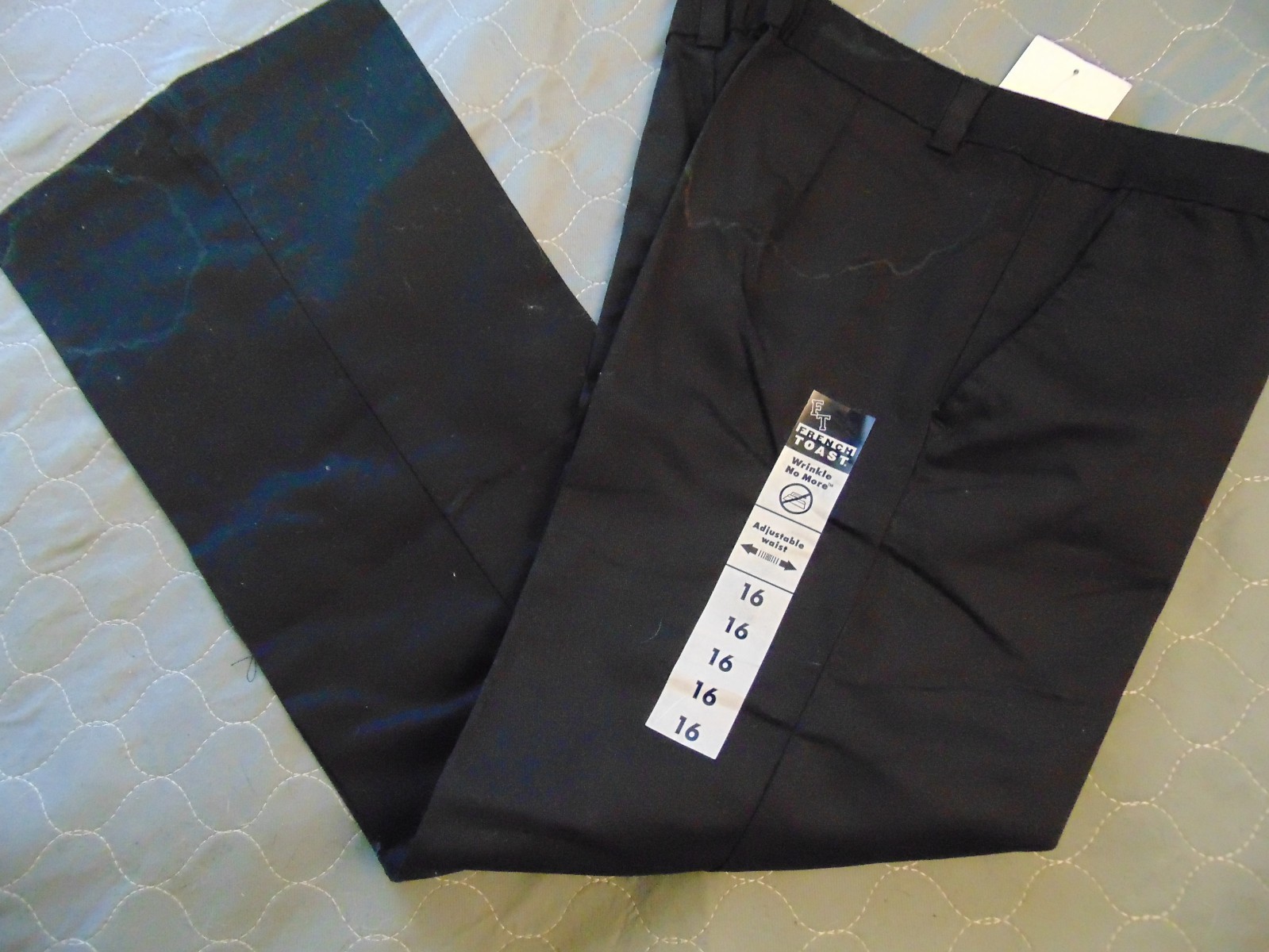 French Toast Boys Uniform Straight Fit Adjustable Waist Pants black 16