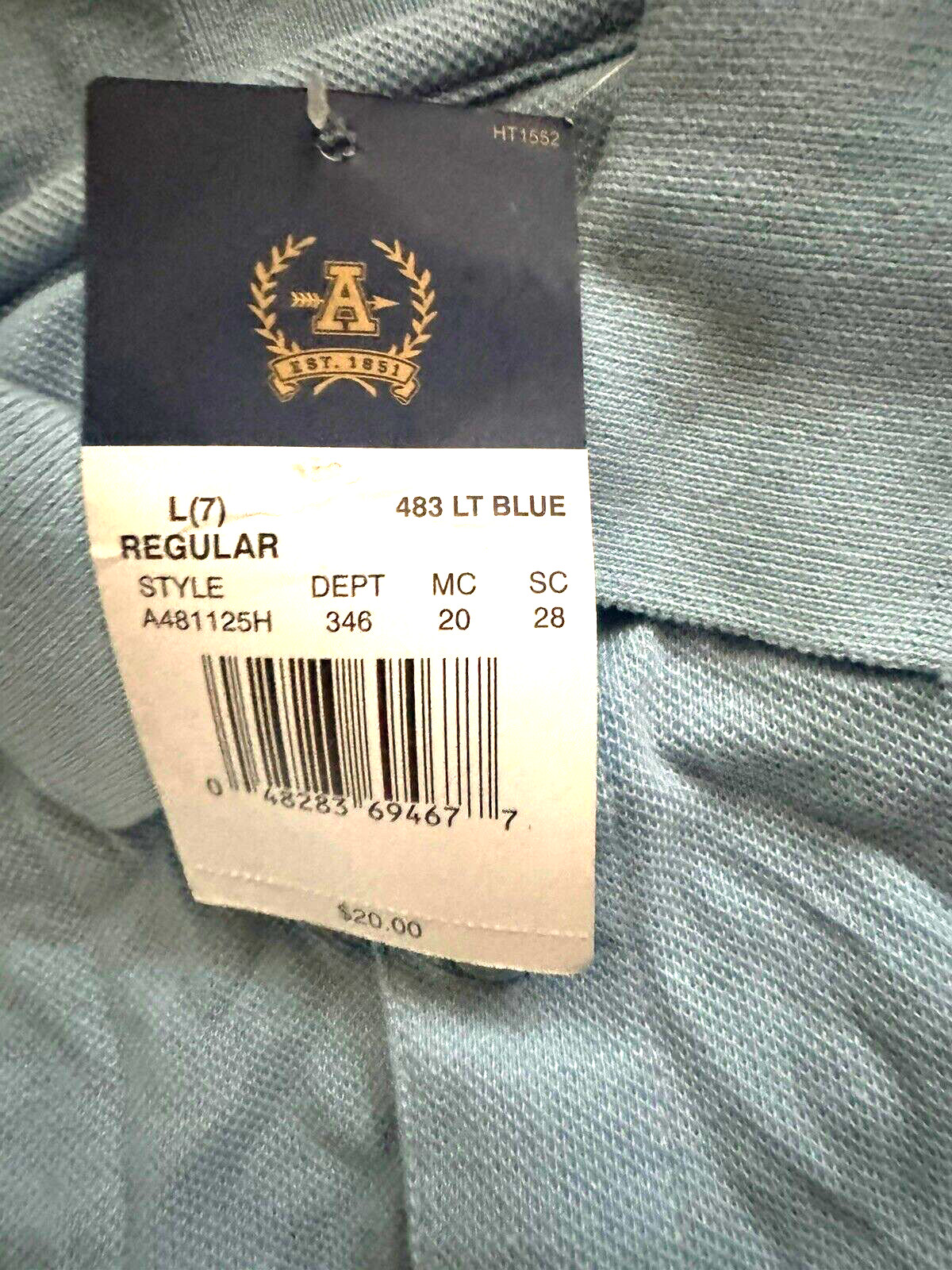 NEW Arrow Light Blue Short Sleeve Polo Shirt School Wear Uniform Top Large 7