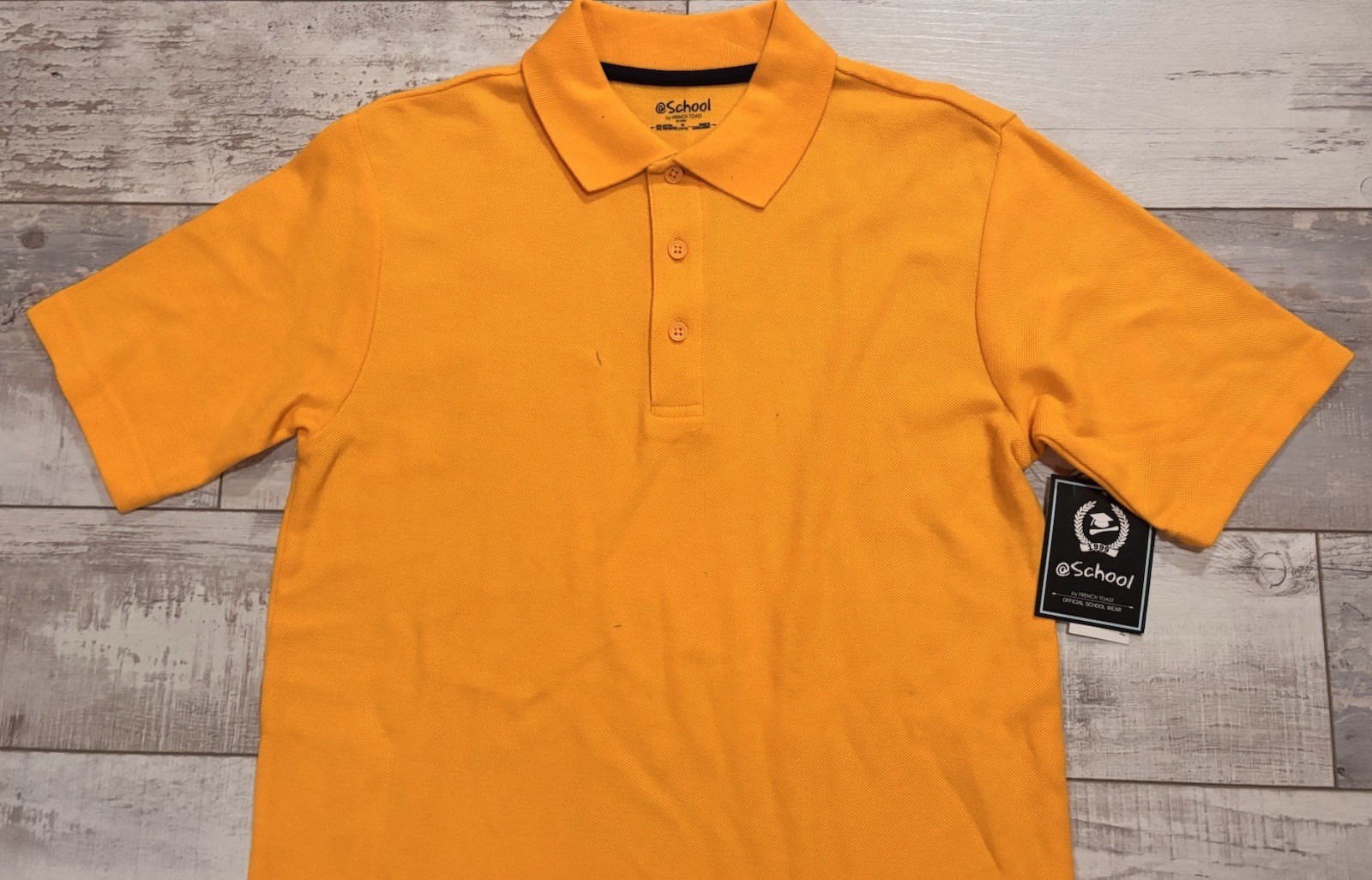 @ School by French Toast Short Sleeve Polo Shirt size XL 16/18 Gold/Yellow NEW B