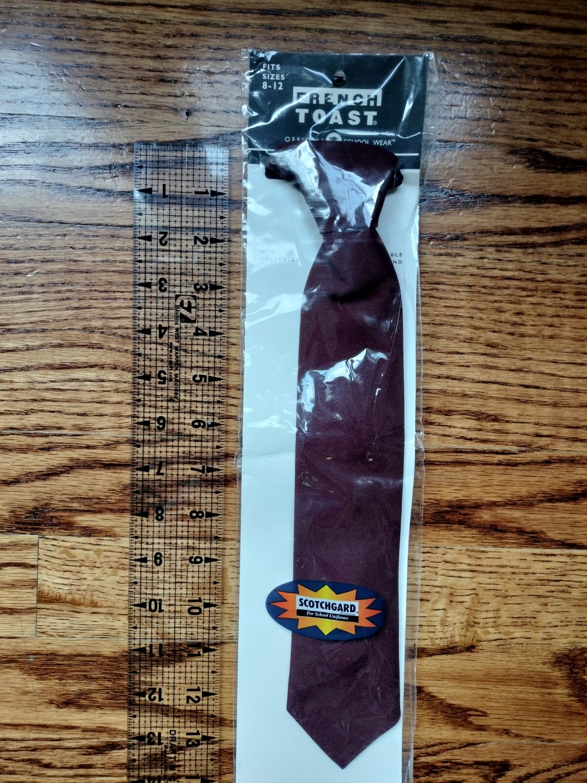French Toast Red Maroon Neck Tie school uniform, clip adjustable