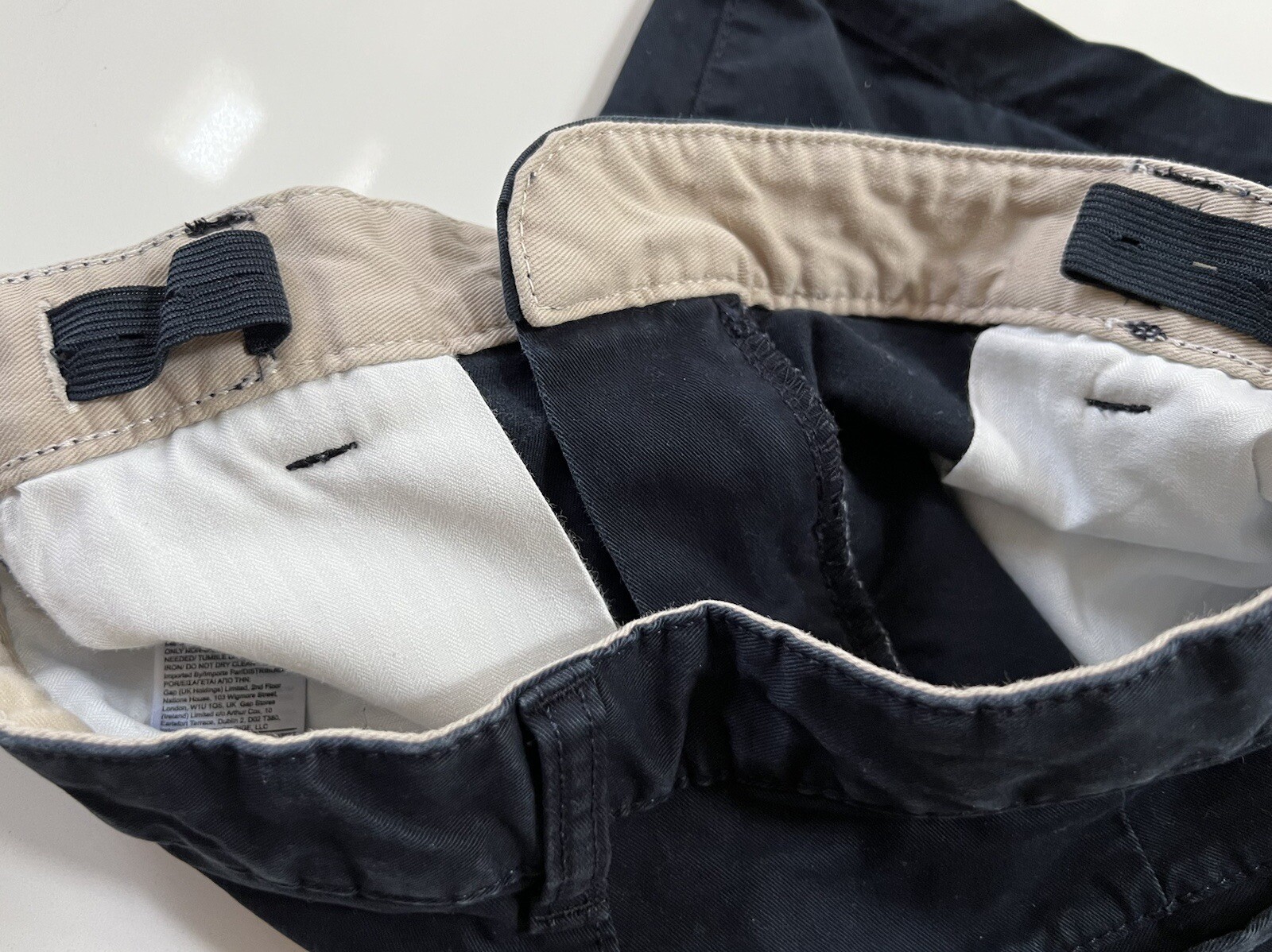 Gap Kids Uniform Flat Front Shorts ~ Sz 12 ~ Navy ~ EUC missing button