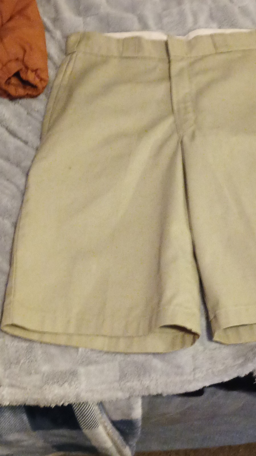 Dickies Boys’ Khaki Twill Uniform Shorts, Solid Pattern, Button Closure