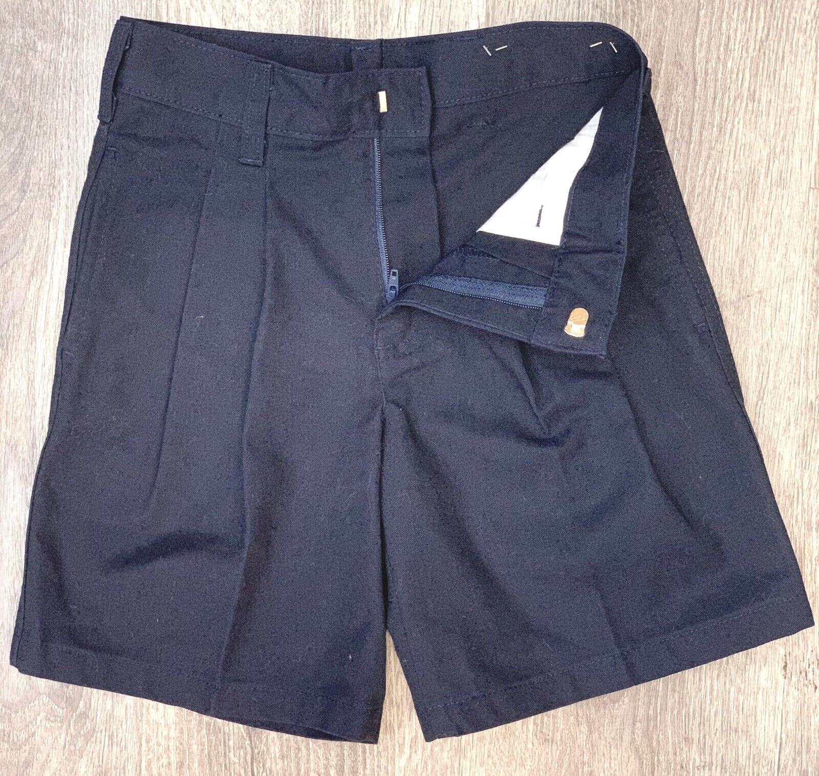 School Apparel Pleated Shorts Navy Boys Size 6 Regular Fit