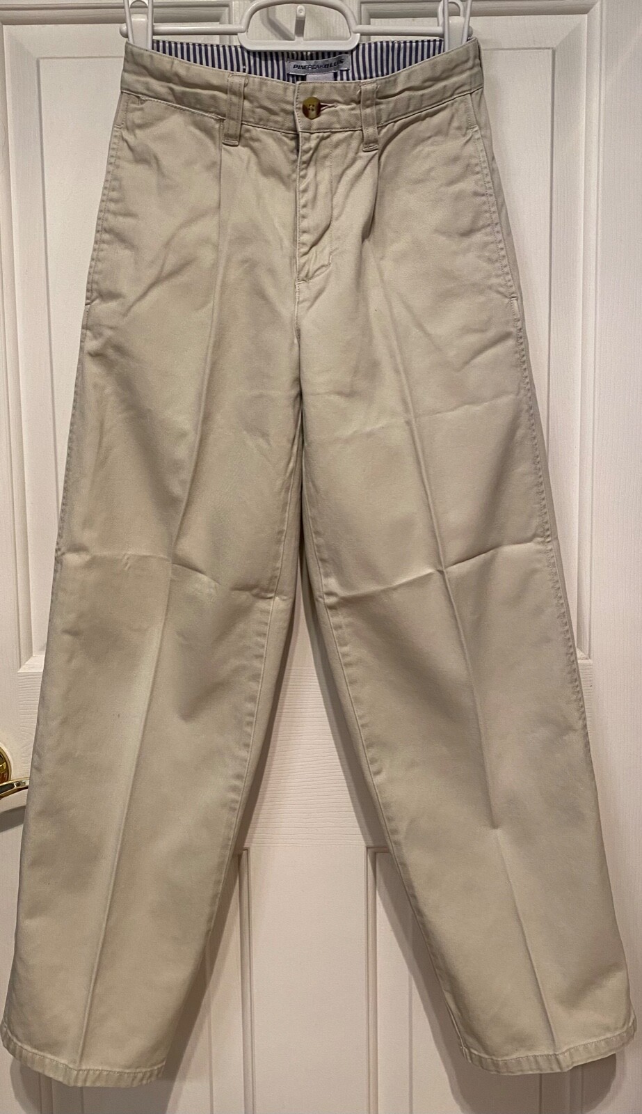 Boys School Uniform Pants Beige/Khaki single pleat adjustable waistband