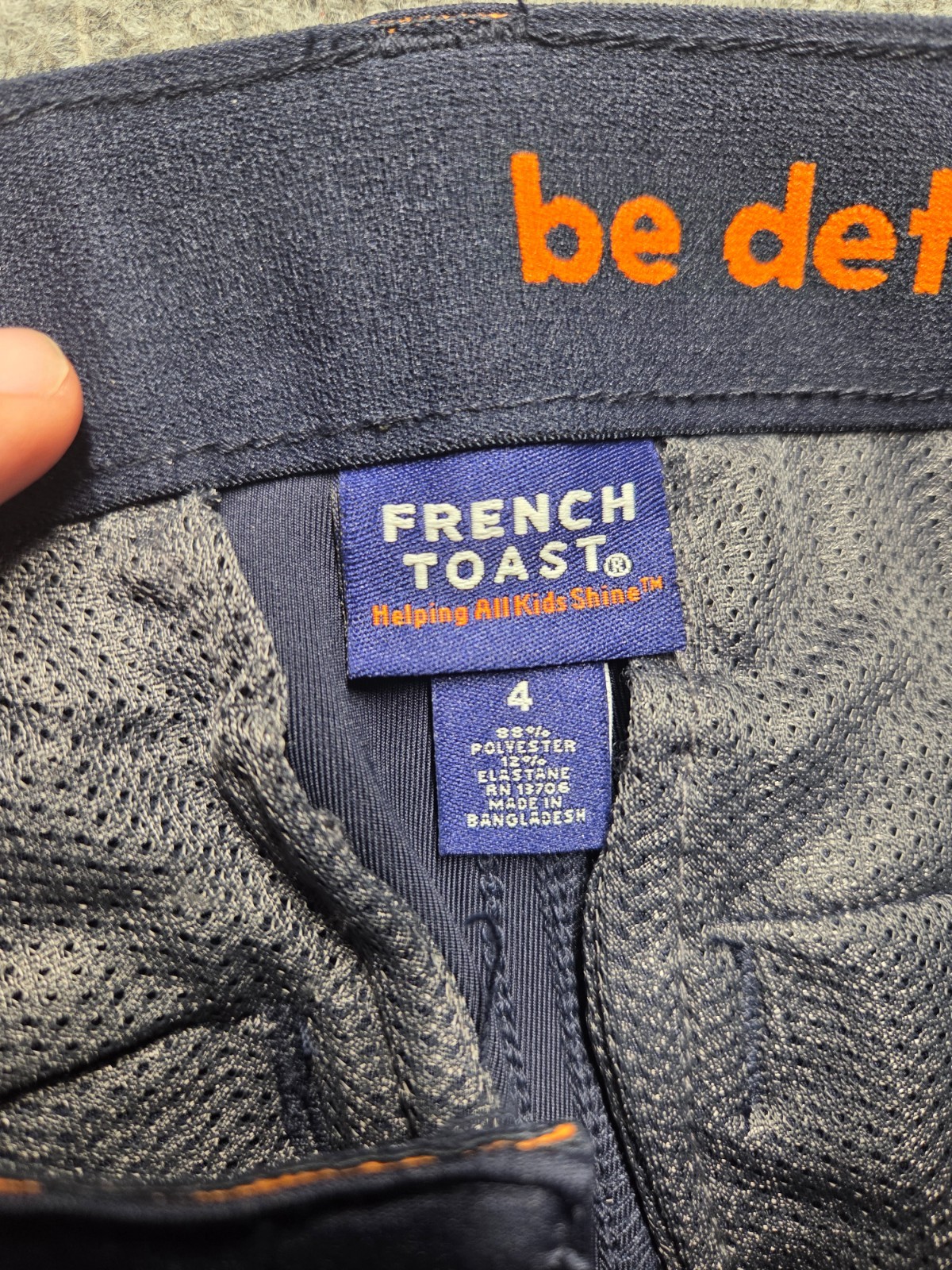 French Toast Pants Boys Sz 4 Navy School Uniform Slim Performance Tapered Flat