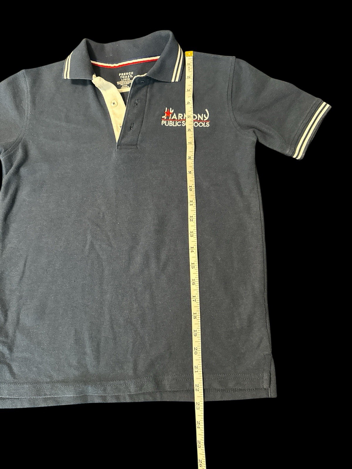 Harmony Public Schools Navy Uniform Polo Shirt Middle School Size Youth Large