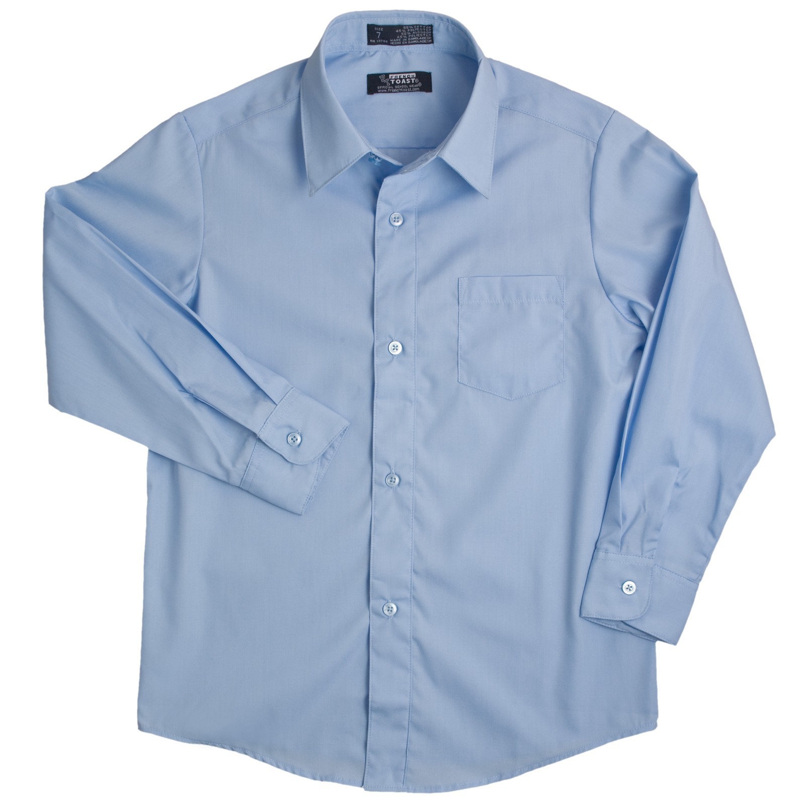 French Toast L/S Light Blue Boys Button-Down Dress/School Shirt ExpandableCollar