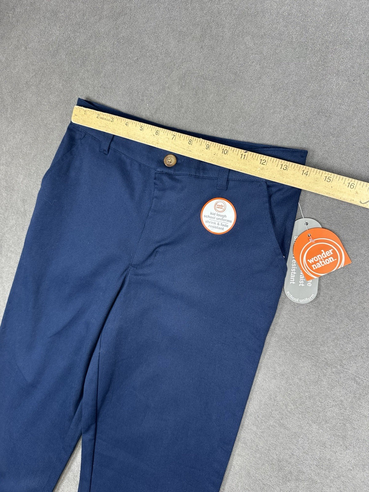 Wonder Nation Boys School Uniform Flat Front Pants Size 14 Navy