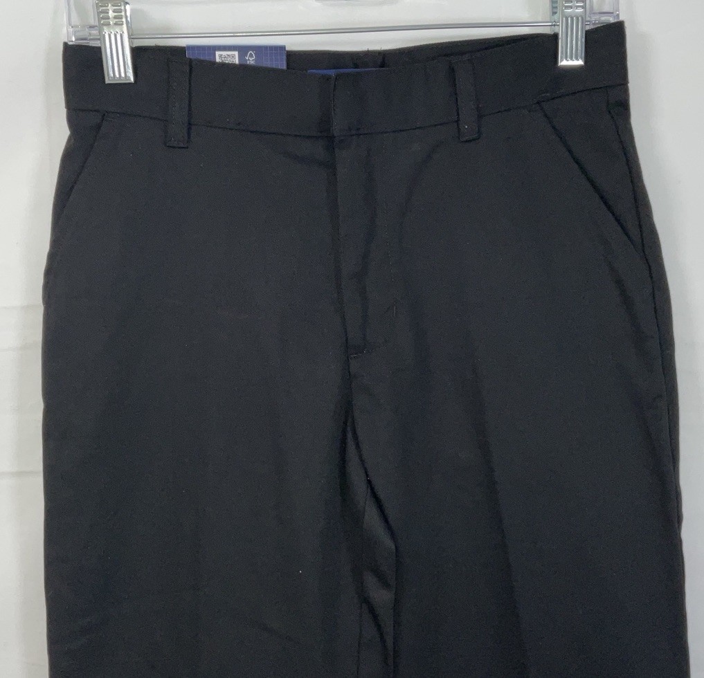 NWT Boy’s French Toast Adjustable Waist Relaxed Fit Uniform Pants Black Size 14